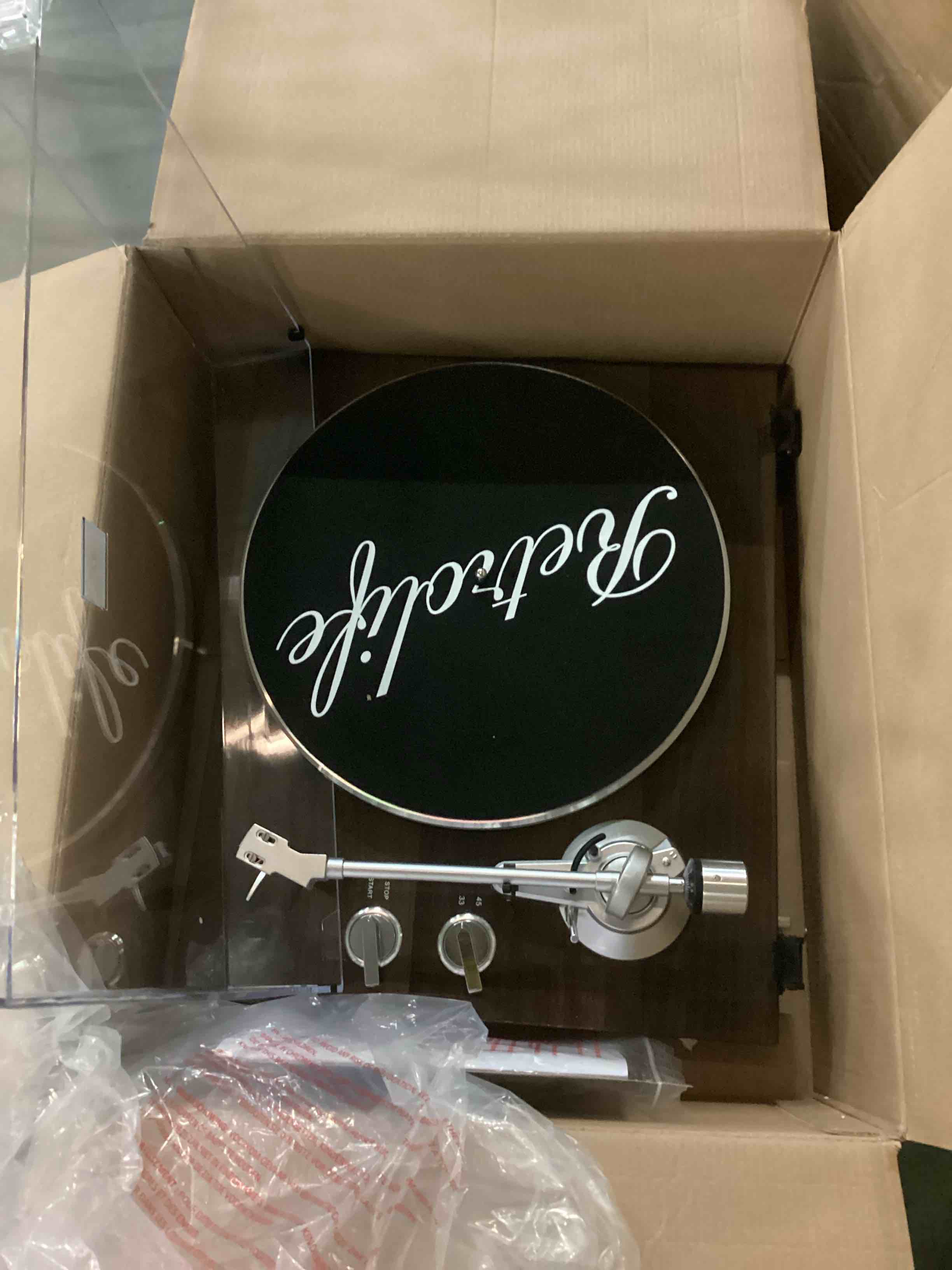 Condition photo showing As Is for Turn-Table Record Player HQ-KZ006 High-Tech Belt-Driven Turntable System New