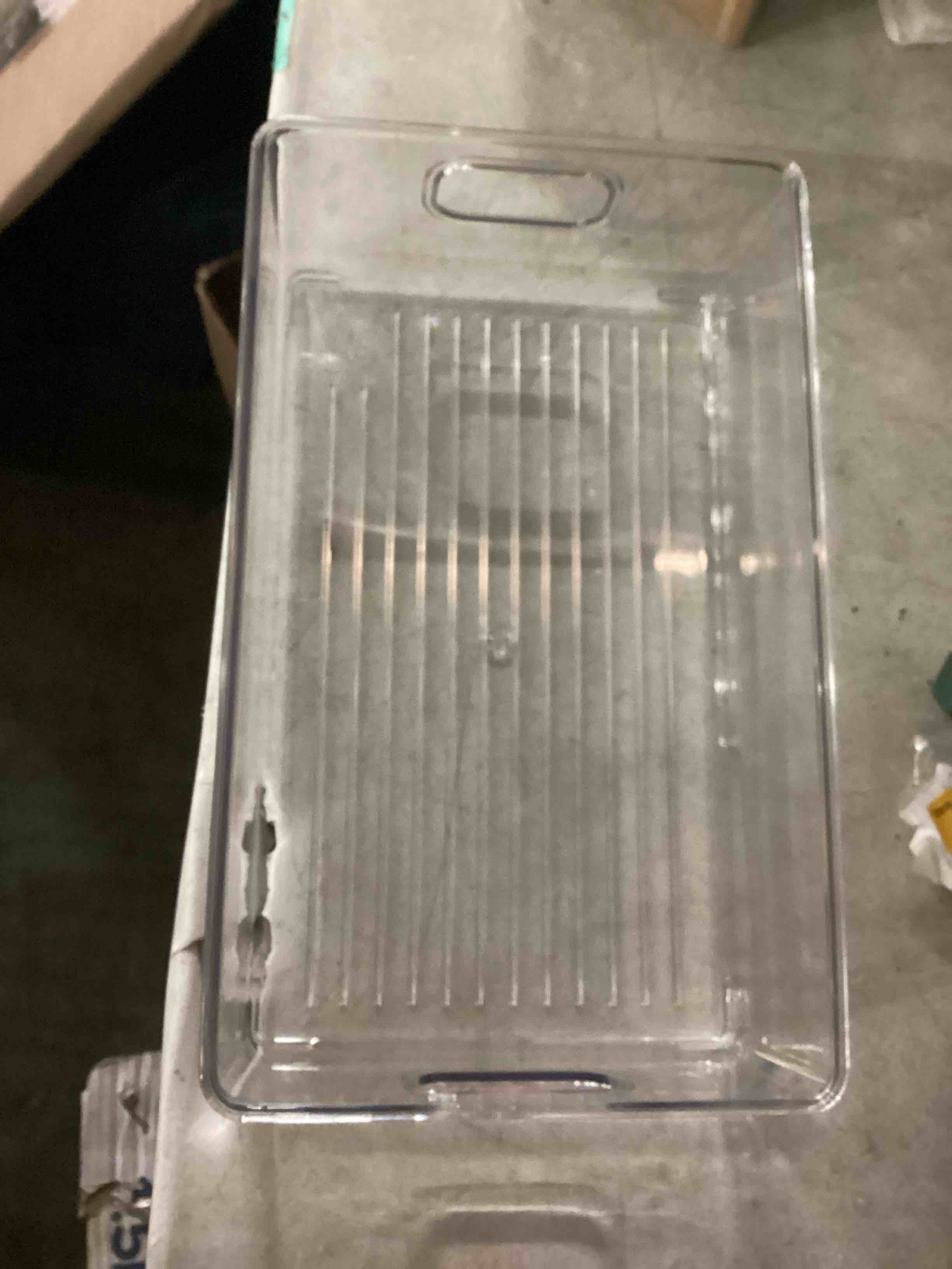 Condition photo showing Good Condition for 1 Cabinet Organizers and Storage Stackable Acrylic Clear Plastic Storage Bins Pantry Organizer Containers Kitchen Organization Under Sink Bathroom Organizer Drawer Freezer Refrigerator Organizer Bins