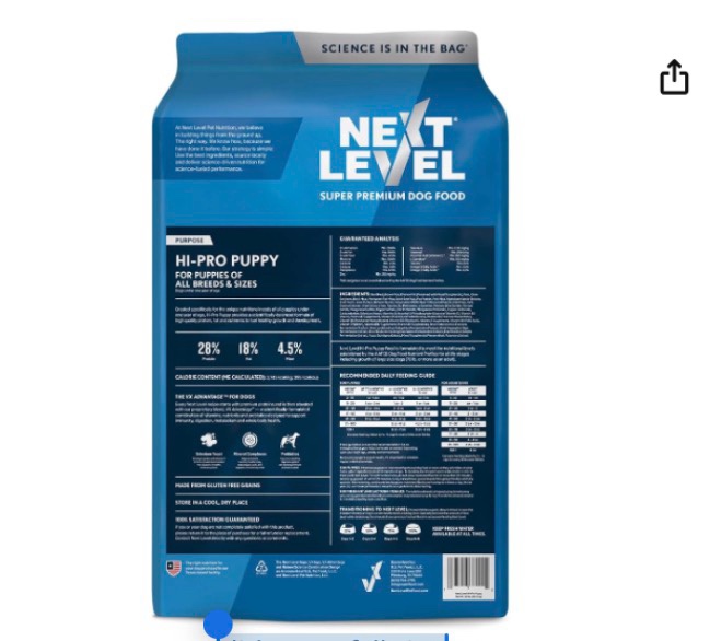 Condition photo showing Brand New for Next Level 109PY04 Hi-Pro Puppy Food - 4 lbs