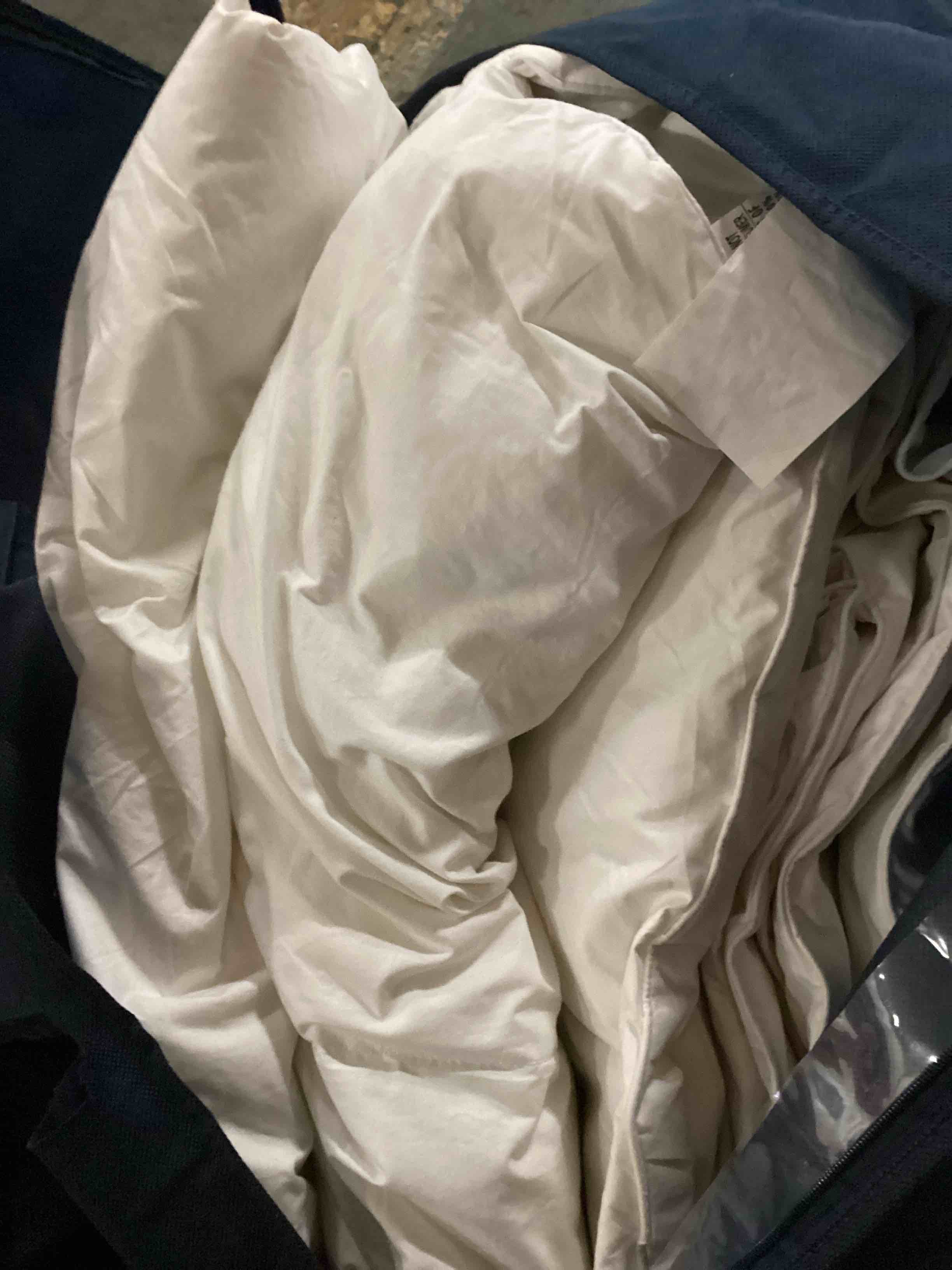 Condition photo showing Good Condition for Luxury White Goose Feathers Down Fiber Duvet Insert Queen Size - Hotel Collection 100% Cotton Comforter, All Season Medium Warmth, Breathable, Hypoallergenic, 90 x 90 Inch