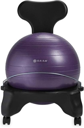 gaiam classic balance ball® chair, purple/black