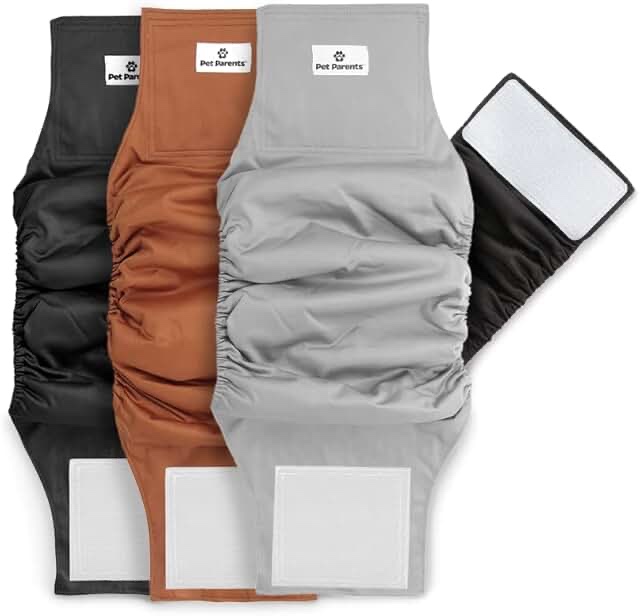 pet parents® washable belly bands for male dogs (3pack) + extendrs® of durable dog diapers male, pre