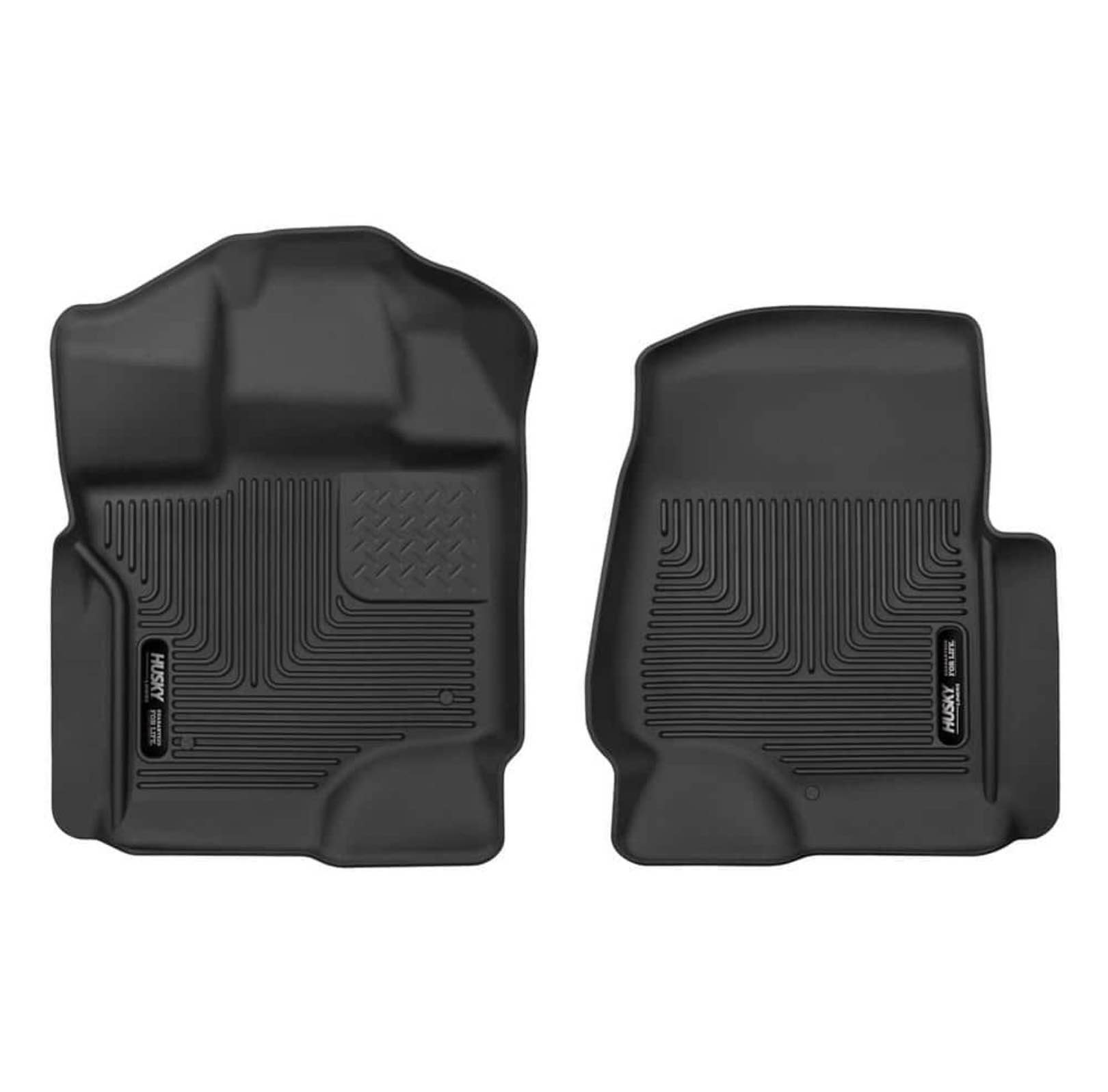 husky liners by realtruck x-act contour | compatible with 2015 - 2024 ford f-150 supercrew/supercab (includes 22-24 lightning) front row - black 2 pcs.
