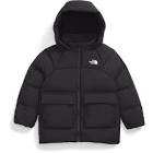 the north face kids' north down fleece-lined short parka | 600 fill recycled waterfowl down insulated, water repellent slate moss, (size 14/16)