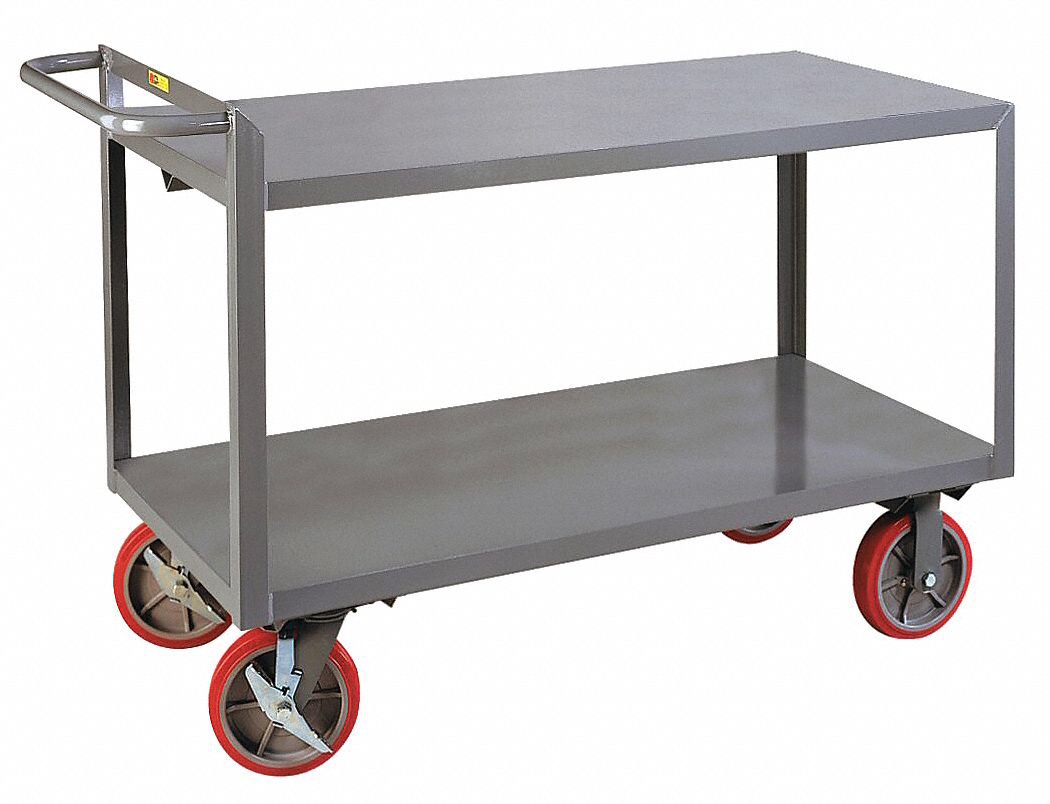 LITTLE GIANT Utility Cart with Flush Metal Shelves: 3,600 lb Load Capacity, 60 in x 30 in, 2 Shelves