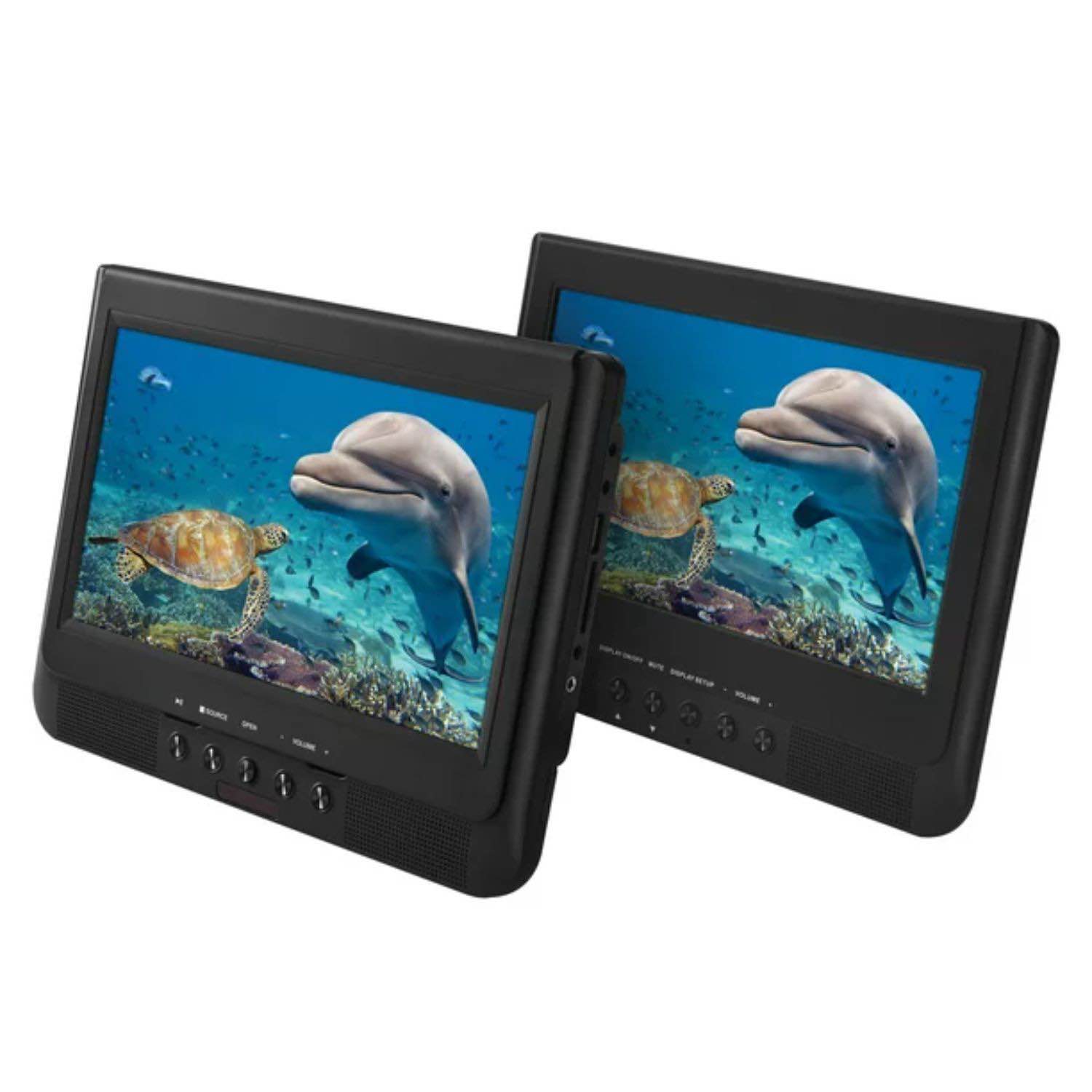 ONN Dual Screen DVD Player with Digital Panel 10" Black 
