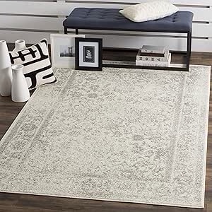 (Similar image) SAFAVIEH Adirondack Collection Area Rug - 6' x 9', Ivory & Silver, Oriental Distressed Design, Non-Shedding & Easy Care, Ideal for High Traffic Areas in Living Room, Bedroom (ADR109C)