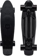 KMX 22" Mini Cruiser Skateboard for Boys Girls and Youth, Complete Beginner Black Skateboard for Kids Ages 6-12 Teen Black Penny Board (Classic Black)