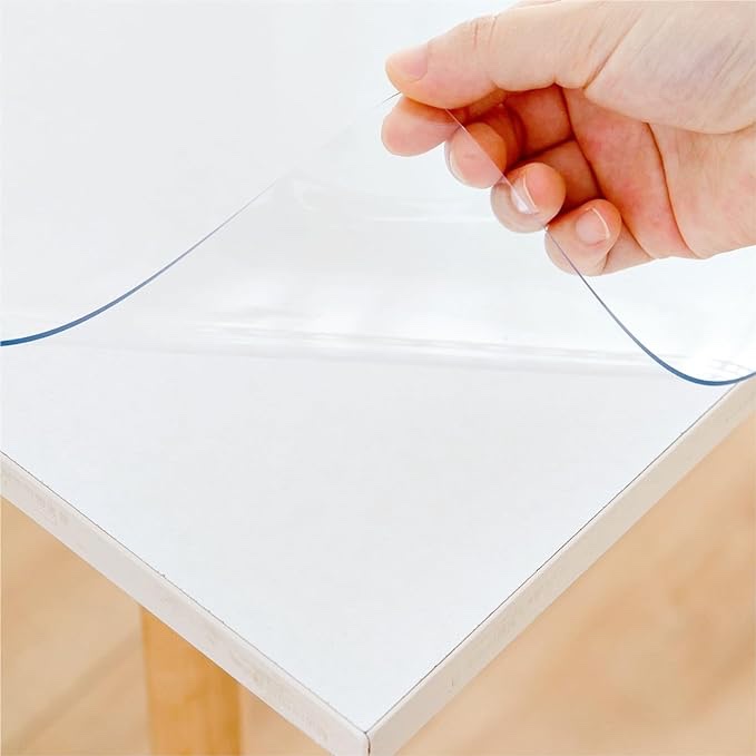 14 x 24 Inch Clear Table Cover Protector, Clear Desk Mat, Clear Table Protector, 1.5mm Thick Plastic Table Cover, Vinyl Table Protector, Clear Desk Pad, Desk Mats on Top of Desks