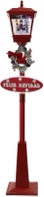 fraser hill farm let it snow series 71-in. musical street lamp with christmas tree | 2 festive signs | cascading snow | christmas carols | holiday home decor | black | fssl071a-blk2 71in black square lamp post with christmas tree