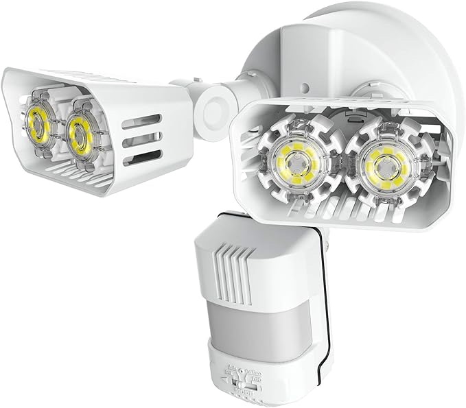 SANSI LED Security Lights Outdoor, Motion Sensor Flood Light, 18W(150W Incandescent Equivalent)1800lm Daylight, Waterproof 5000K Dusk to Dawn Floodlight for Yard, Porch, Garage (ETL Listed), White