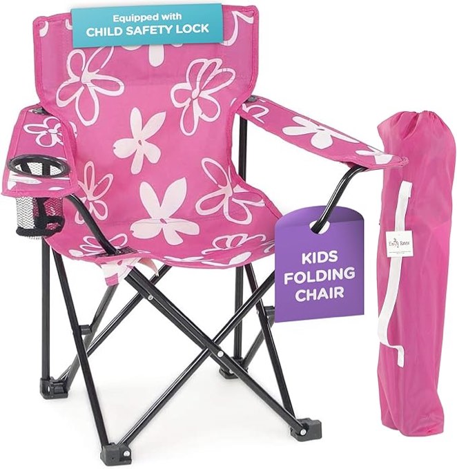 (Similar image) Kids Folding Chair | USA Company | Pink Kid Beach Chair with Safety Lock- Camping Chair for Girls Toddler with Cup Holder & Carry Case- Tailgate, Travel, Beach, Lawn- for Indoor & Outdoo