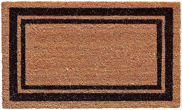 StyleWell Door Mat Black Border Coir 24" x 36"
