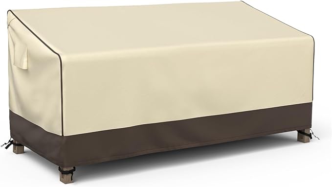 MR. COVER Outdoor Couch Cover Waterproof, Patio Furniture Covers for 3-Seater Couch, Fits up to 88"W x 40"D x 35"H, Moisture-proof & UV-protection, Brown & Khaki
