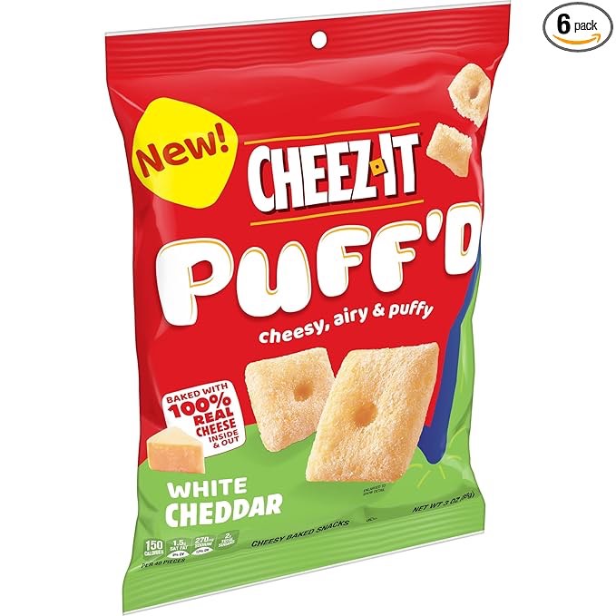 (BEST BY 18 FEB 25) (Similar image) KHRM00376821 6/3 oz Veggie White Chedar Puffs