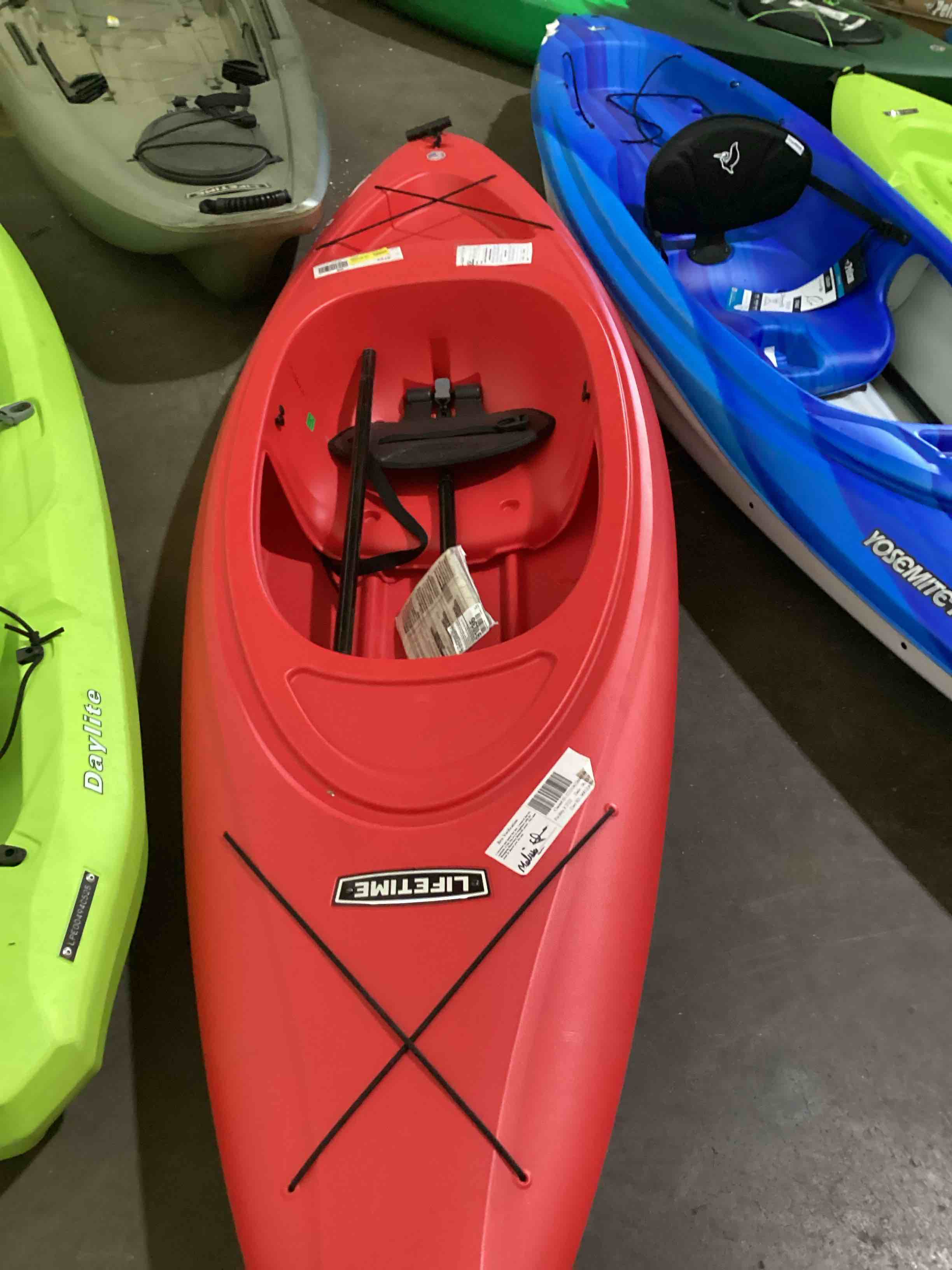 lifetime pacer 8 ft sit-inside kayak, fire red