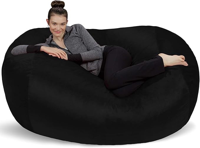 SIMILAR TO STOCK PHOTO black bean bag chair cover 