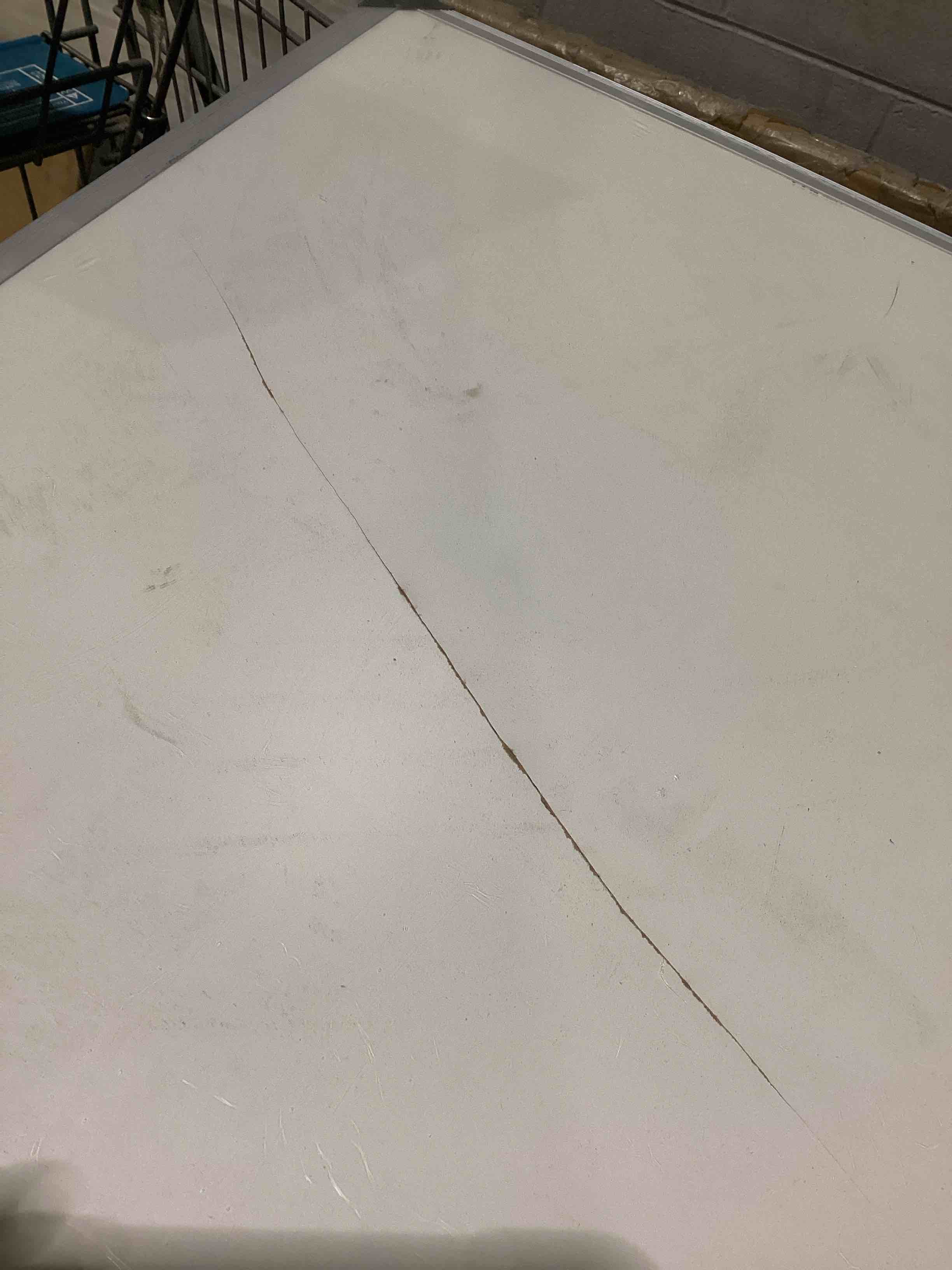 Condition photo showing As Is for has damage viz-pro dry erase board/whiteboard, 36 x 24 inches, wall mounted board for school office and home 36\\\"w x 24\\\"h