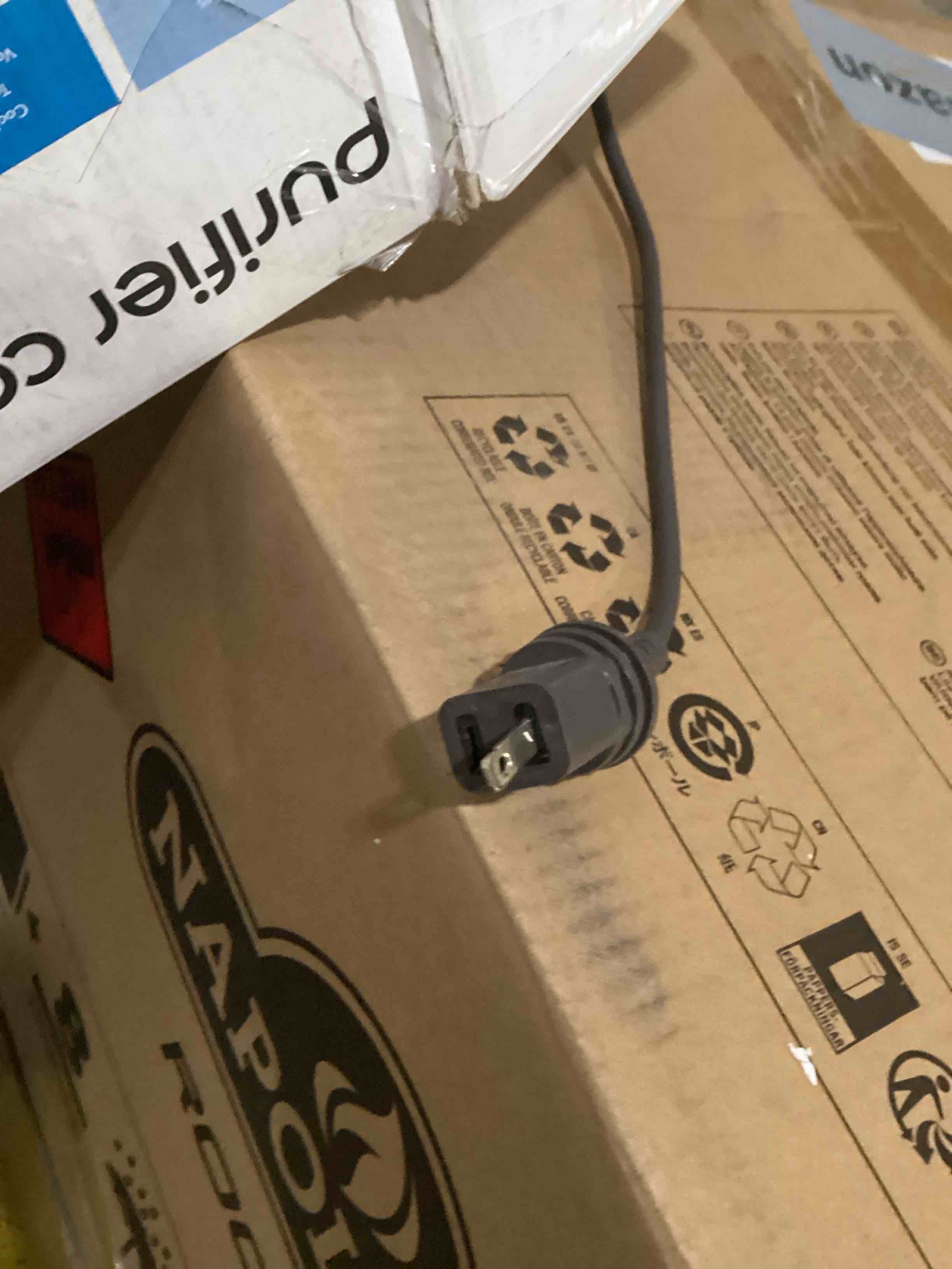 Condition photo showing As Is for damaged cord used dyson purifier cool pc1, hepa air purifier tower fan, app and remote controlled, 350° oscillation, 10 levels, bladeless (white)