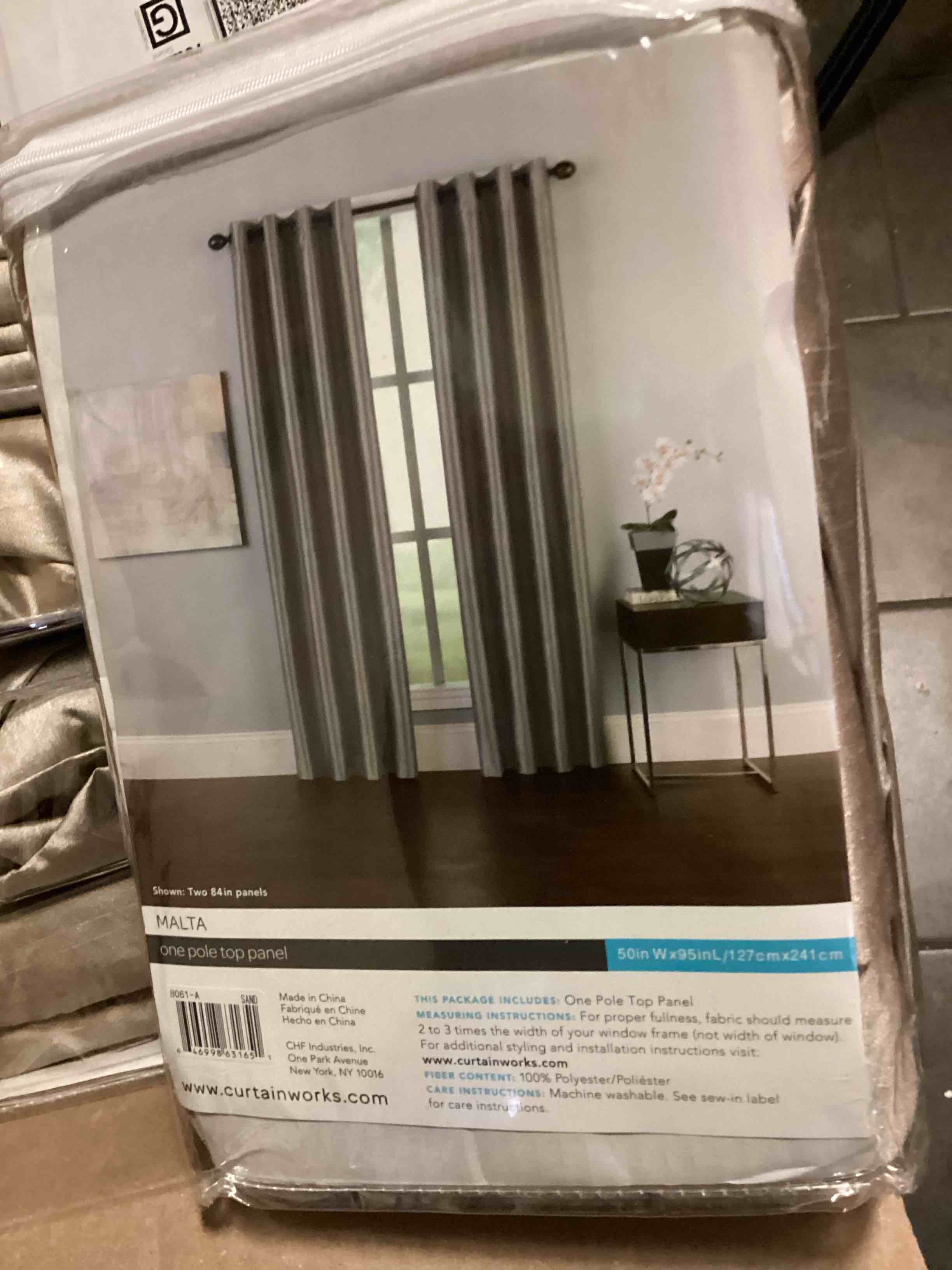 Curtainworks Malta Faux Silk Grommet Curtain Panel, Sand