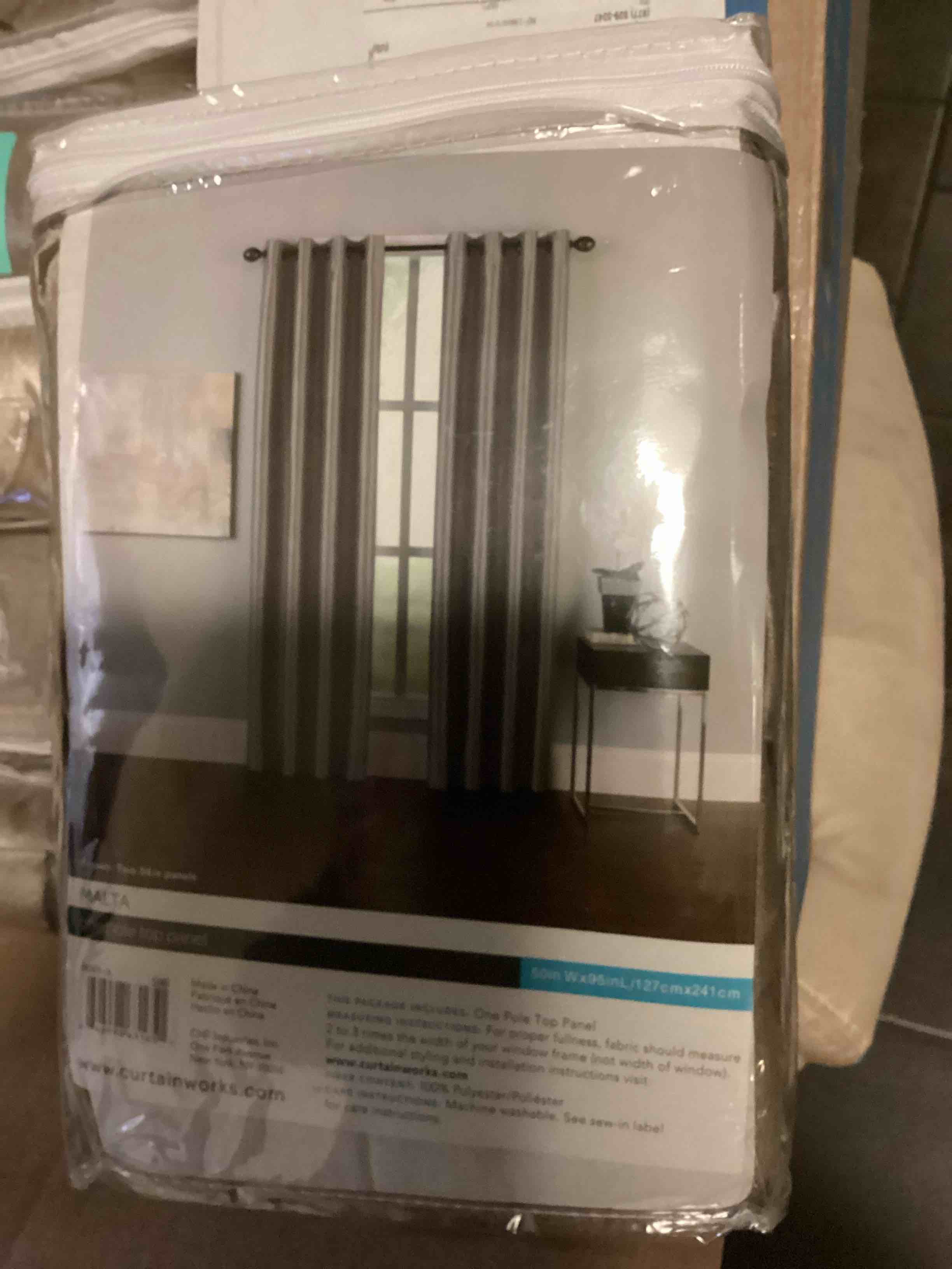 Curtainworks Malta Faux Silk Grommet Curtain Panel, Sand