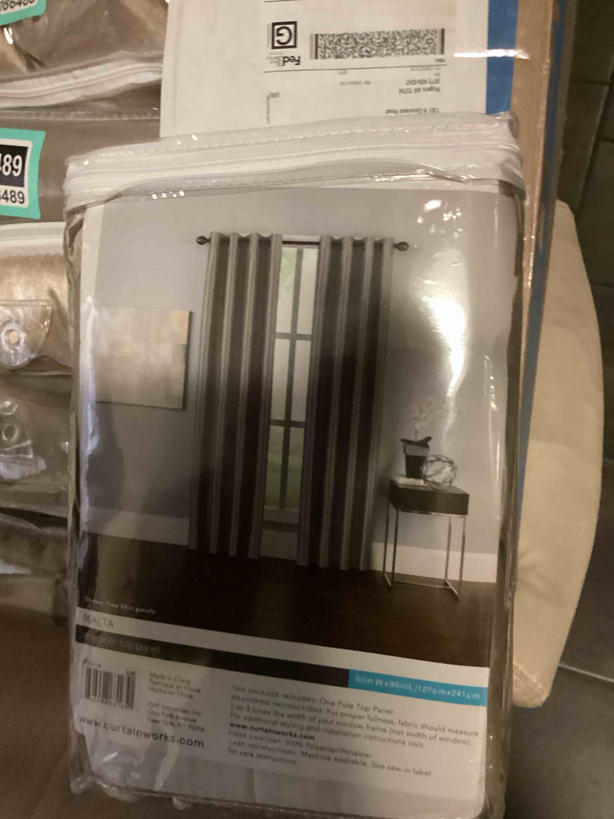 Curtainworks Malta Faux Silk Grommet Curtain Panel, Sand