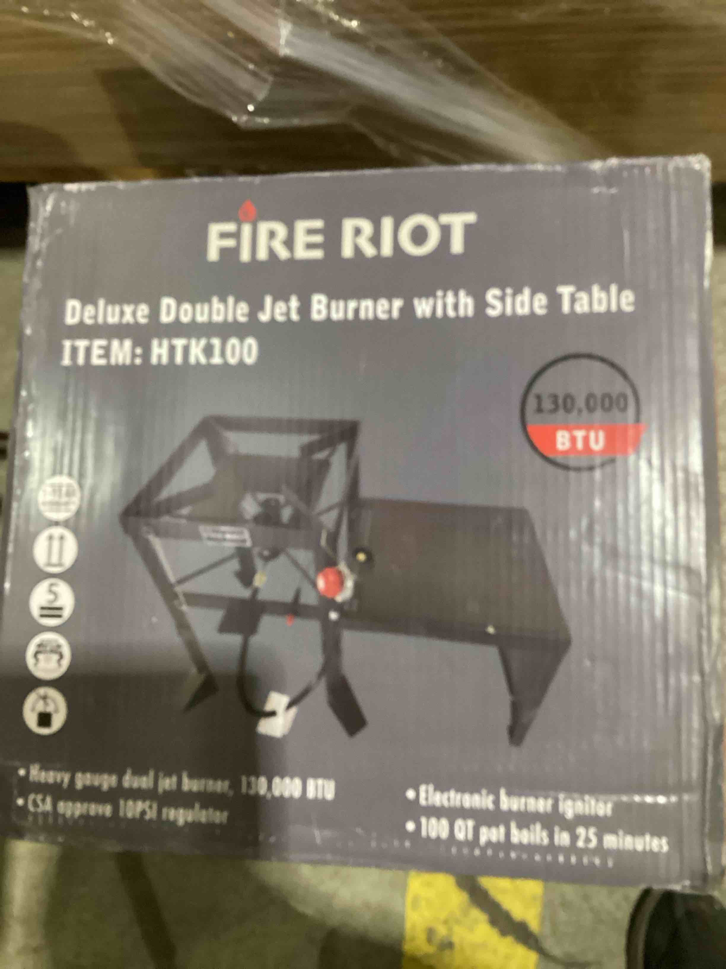 FIRE RIOT deluxe double jet burner with side table 