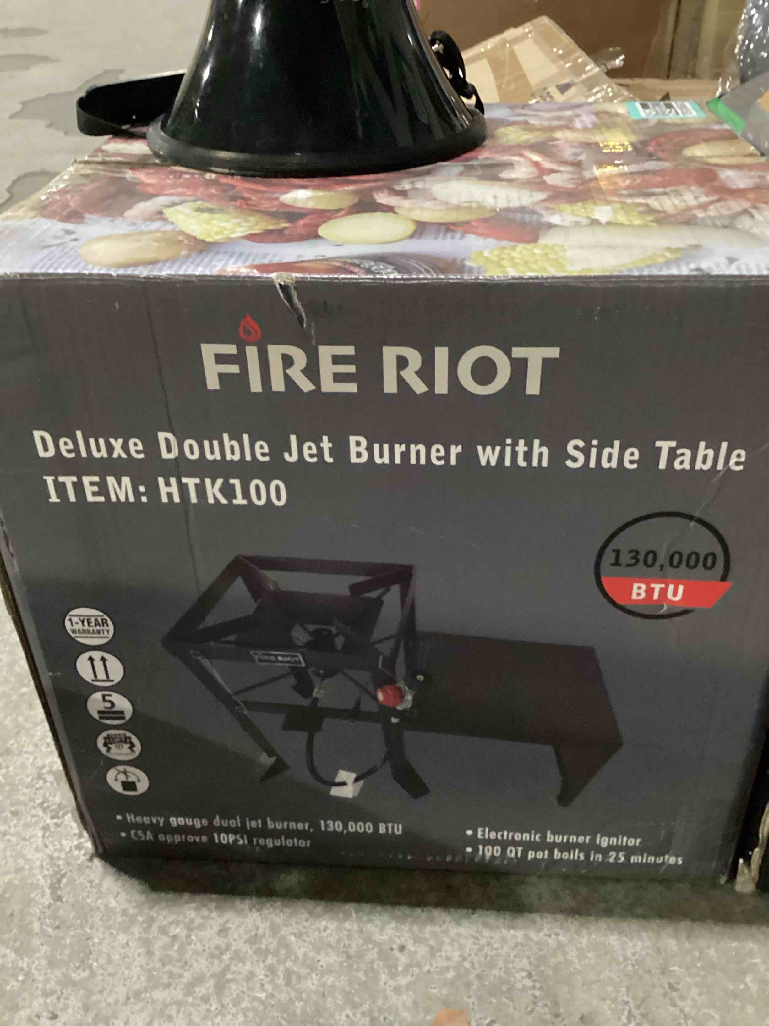 FIRE RIOT Deluxe double jet burner with side table 