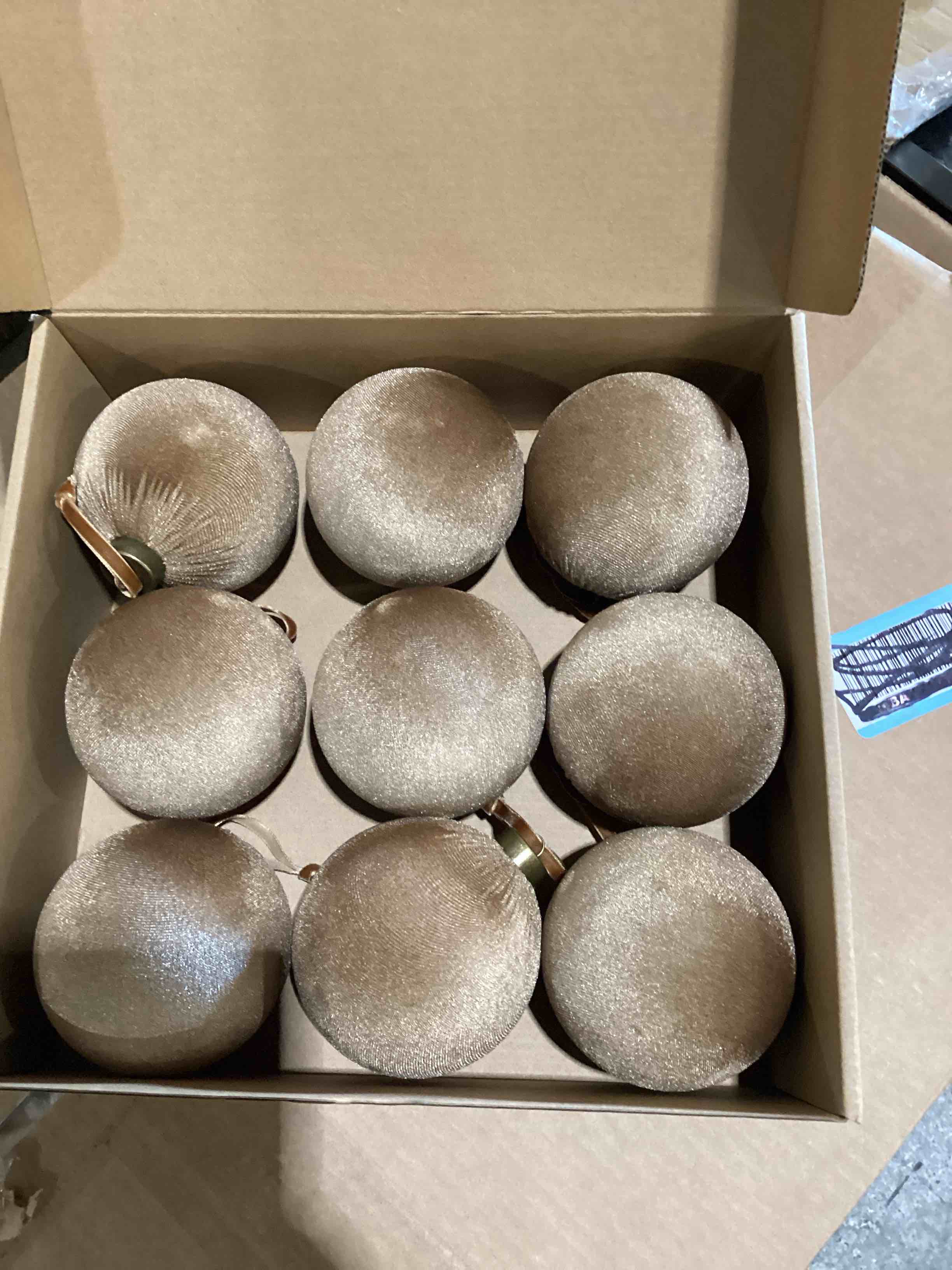 Condition photo showing As Is for Large brown christmas balls