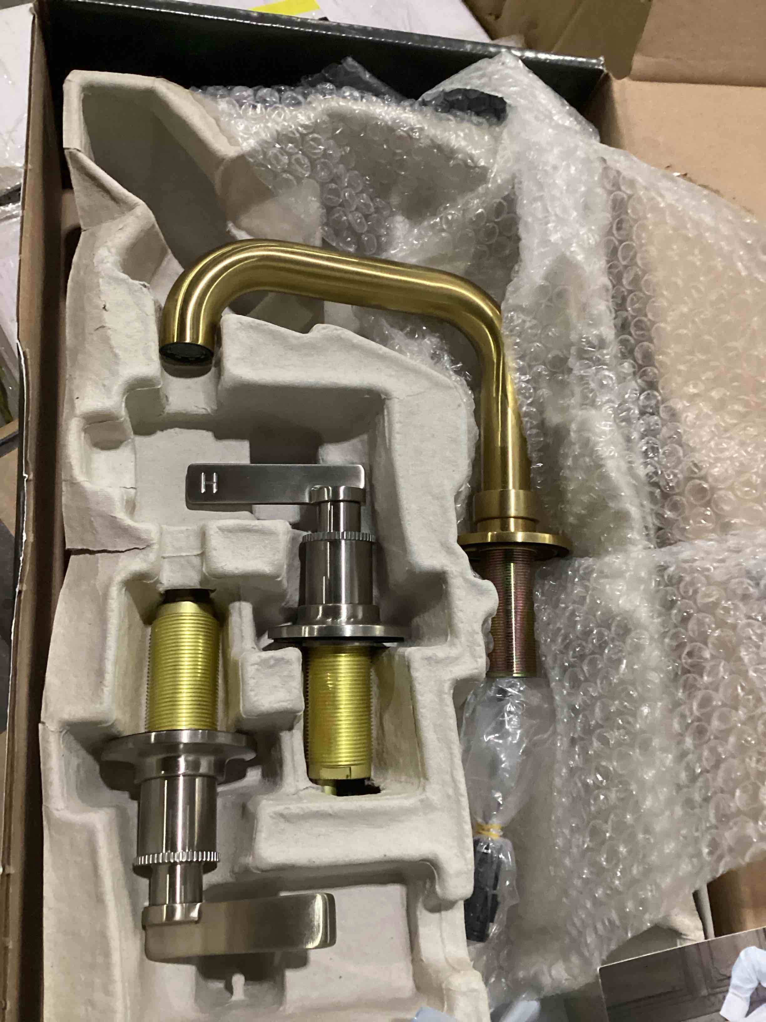 Condition photo showing As Is for Castia by Studio McGee Widespread Bathroom Sink