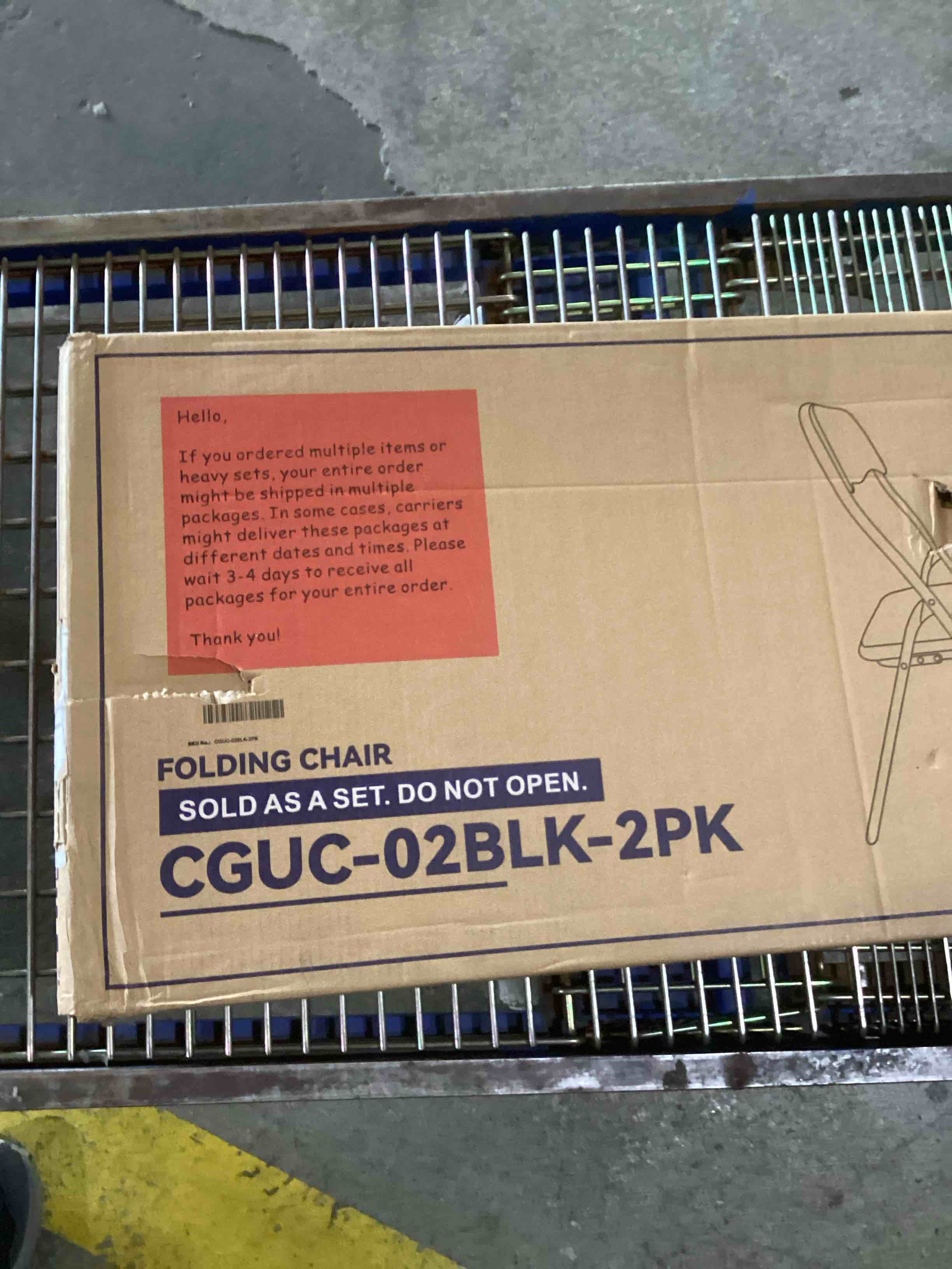 Condition photo showing As Is for Elevon Folding Chairs 2 Pack, Padded Vinyl Cushion Chairs with Sturdy Metal Frame for for Home and Office, for Indoor and Outdoor Events, 300lb Capacity, Black Chair Only, 2 Pack