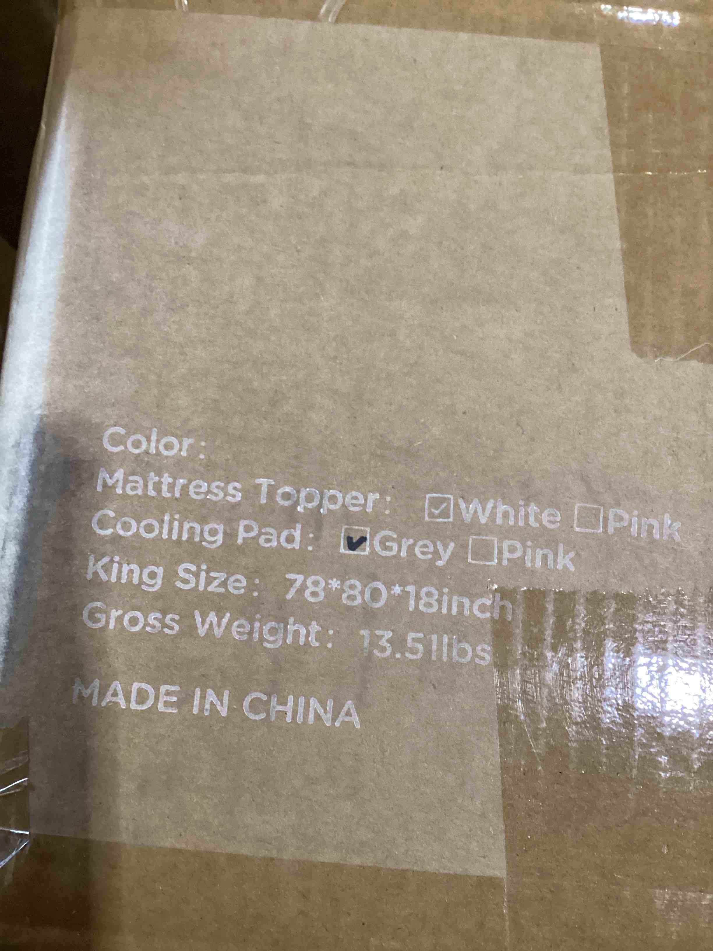 Condition photo showing As Is for KUB Mattress Topper&Cooling Mattress Protector Bed Fitted Sheet Set, Deep Pocket&4 Elastic Bands, Triple Anti-Slip, Back Pain Relief, Breathable Soft 2 inch Mattress Pad Cover (Grey King )