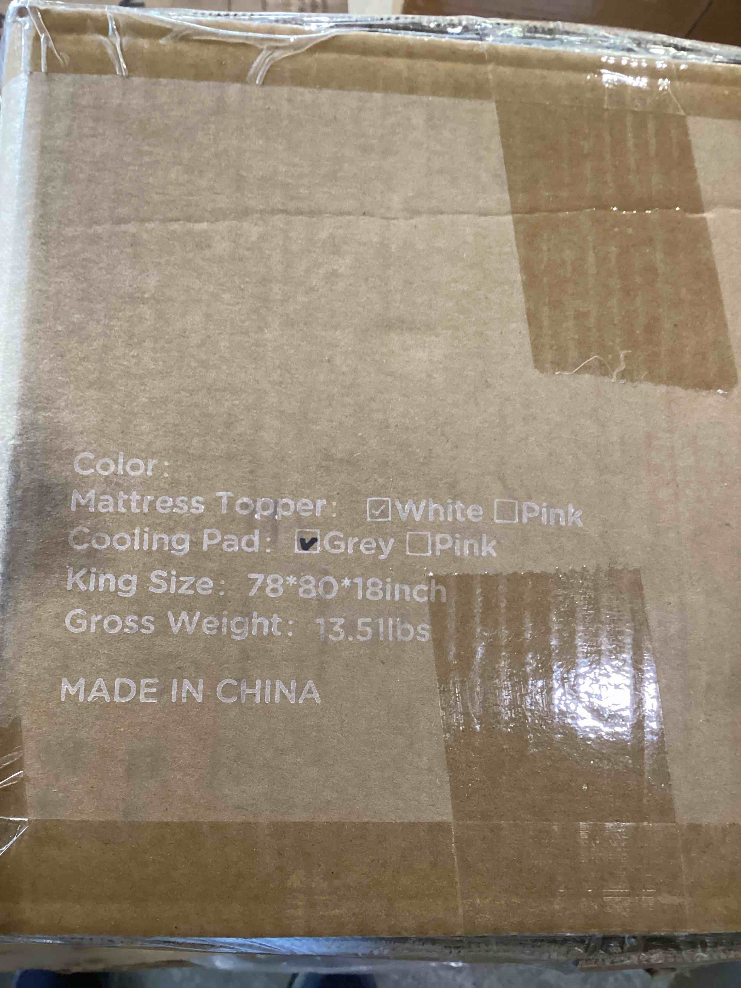 Condition photo showing As Is for KUB Mattress Topper&Cooling Mattress Protector Bed Fitted Sheet Set, Deep Pocket&4 Elastic Bands, Triple Anti-Slip, Back Pain Relief, Breathable Soft 2 inch Mattress Pad Cover (Grey King )