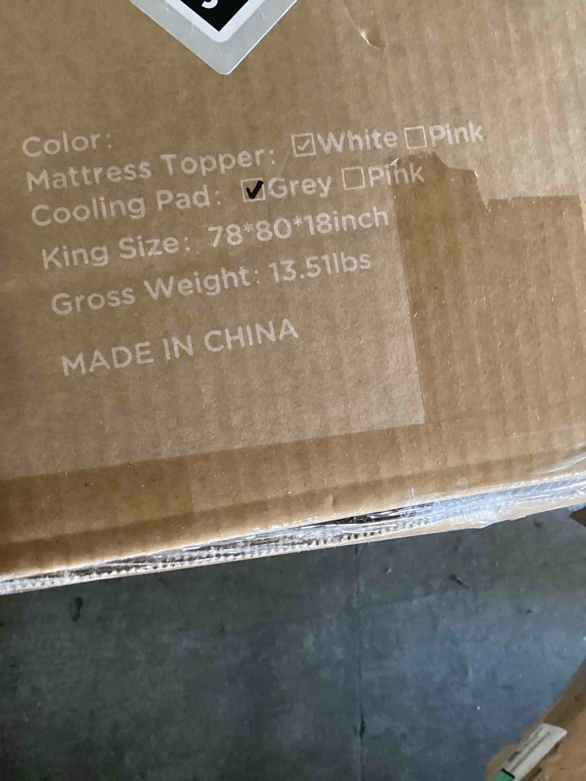 Condition photo showing As Is for KUB Mattress Topper&Cooling Mattress Protector Bed Fitted Sheet Set, Deep Pocket&4 Elastic Bands, Triple Anti-Slip, Back Pain Relief, Breathable Soft 2 inch Mattress Pad Cover (Grey, King) 