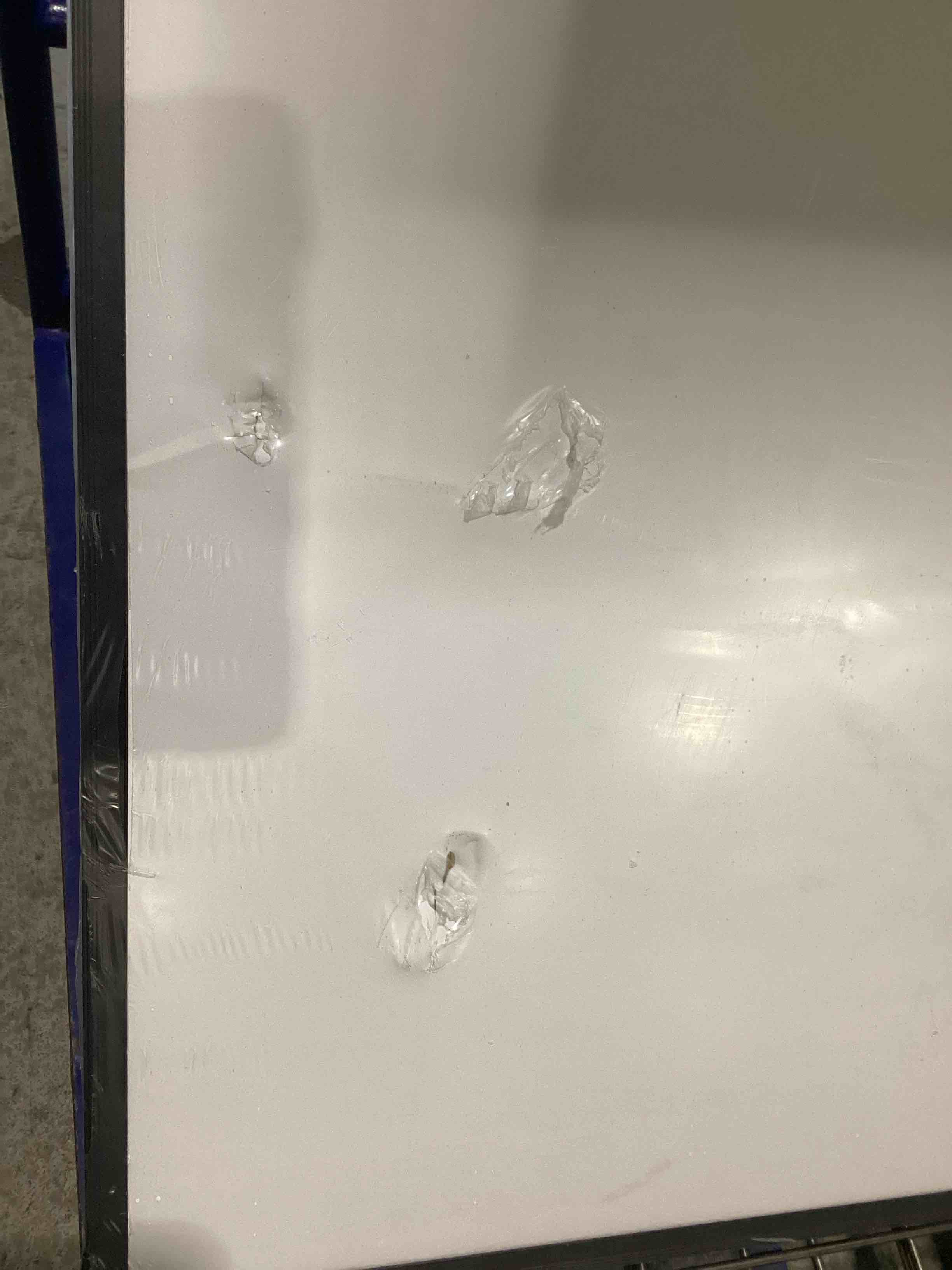 Condition photo showing As Is for LIGHT DAMAGE VIZ-PRO Magnetic Dry Erase White Board, 36 X 24 Inches, Black Aluminium Frame