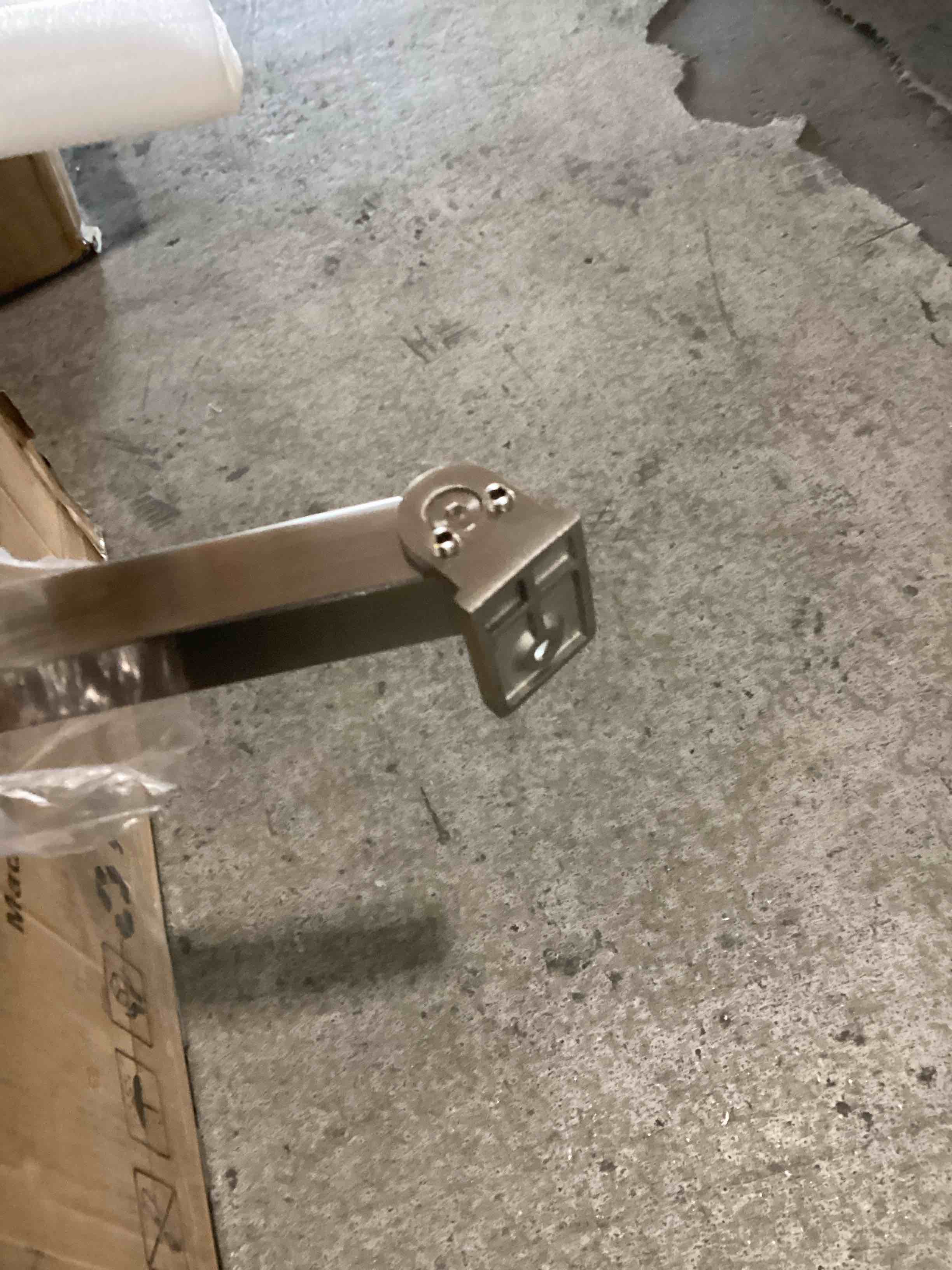 Condition photo showing As Is for Glass shower door support rod 