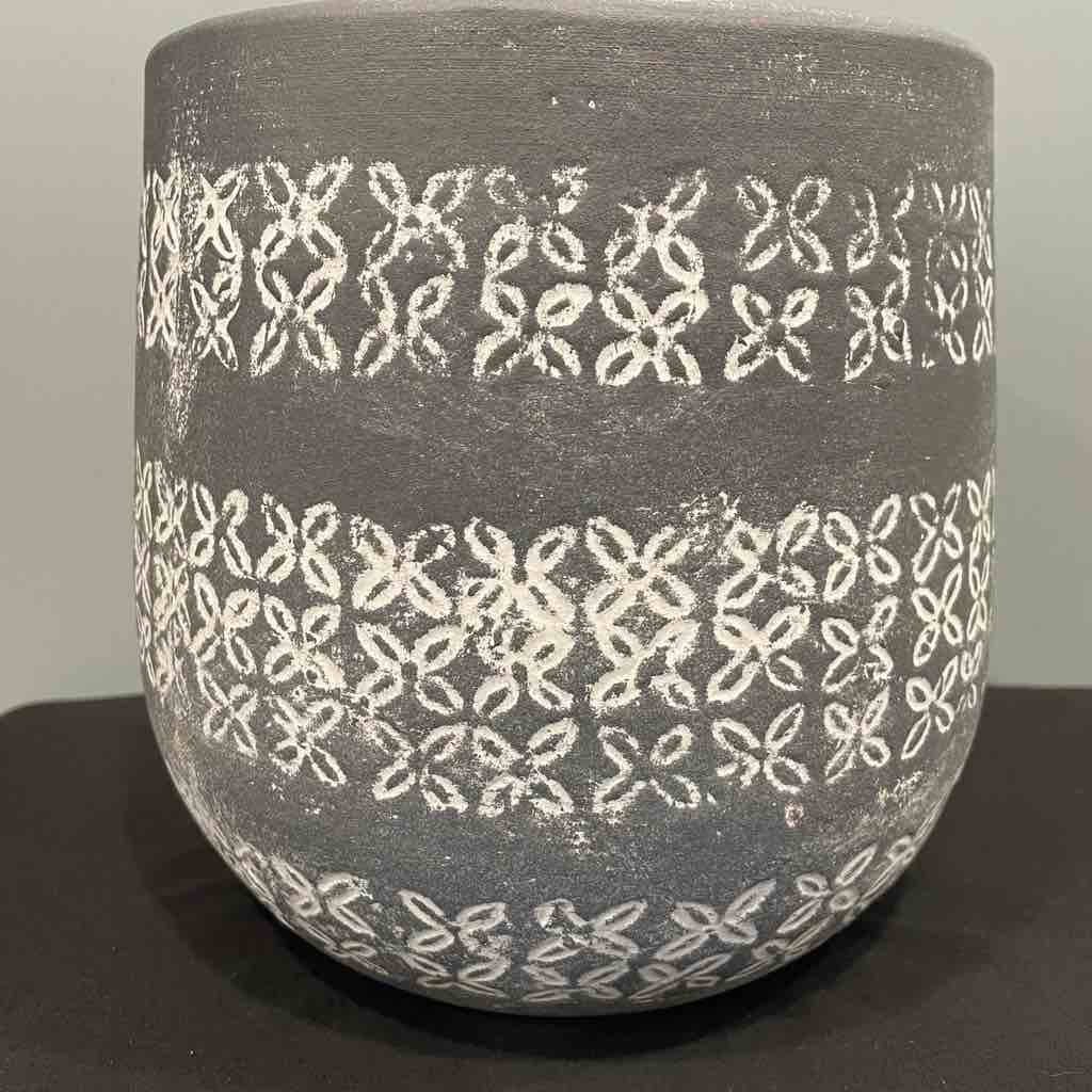  allen + roth Round 7.87-in W x 7.87-in Blue Ceramic Indoor/ Outdoor Planters
