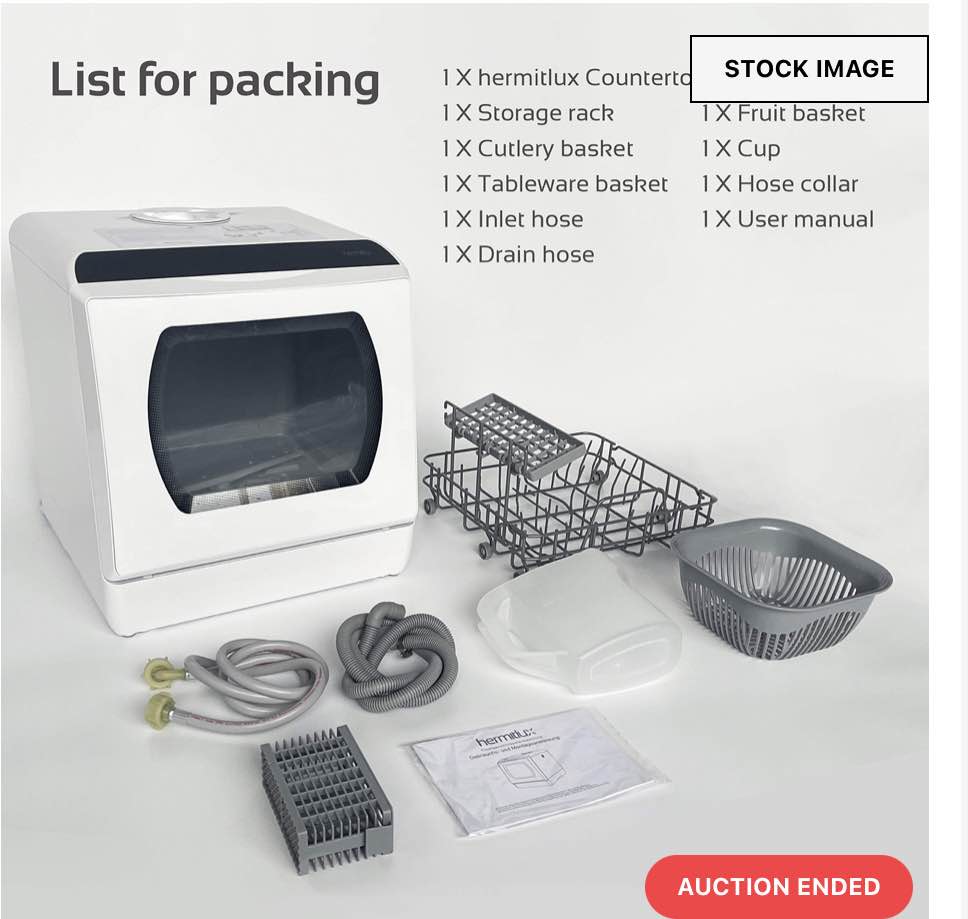 Countertop Dishwasher, 5 Washing Programs Portable Dishwasher With 5-Liter Built-in Water Tank For Glass Door