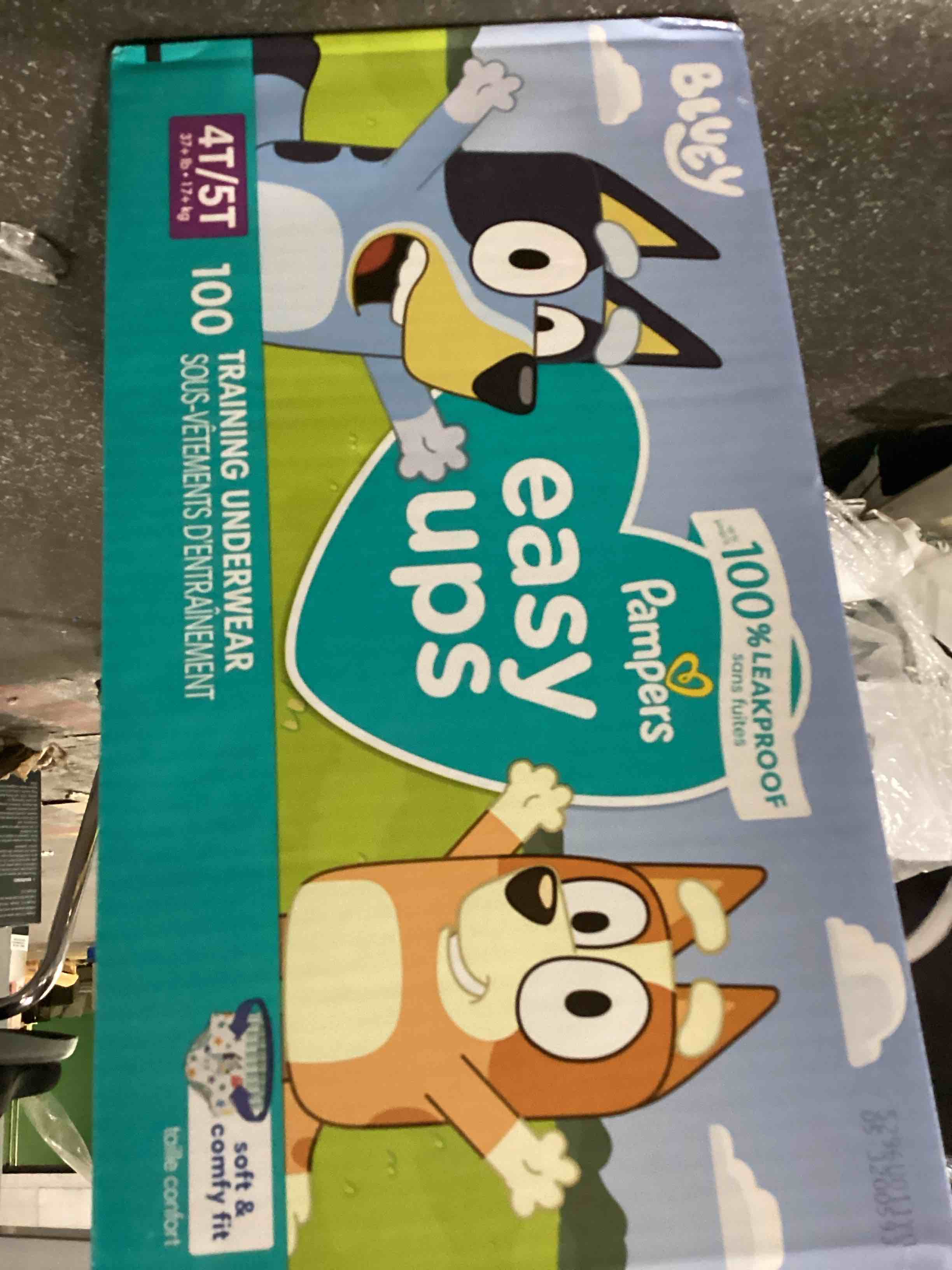 pampers easy ups bluey training underwear - size 4t-5t - 100ct