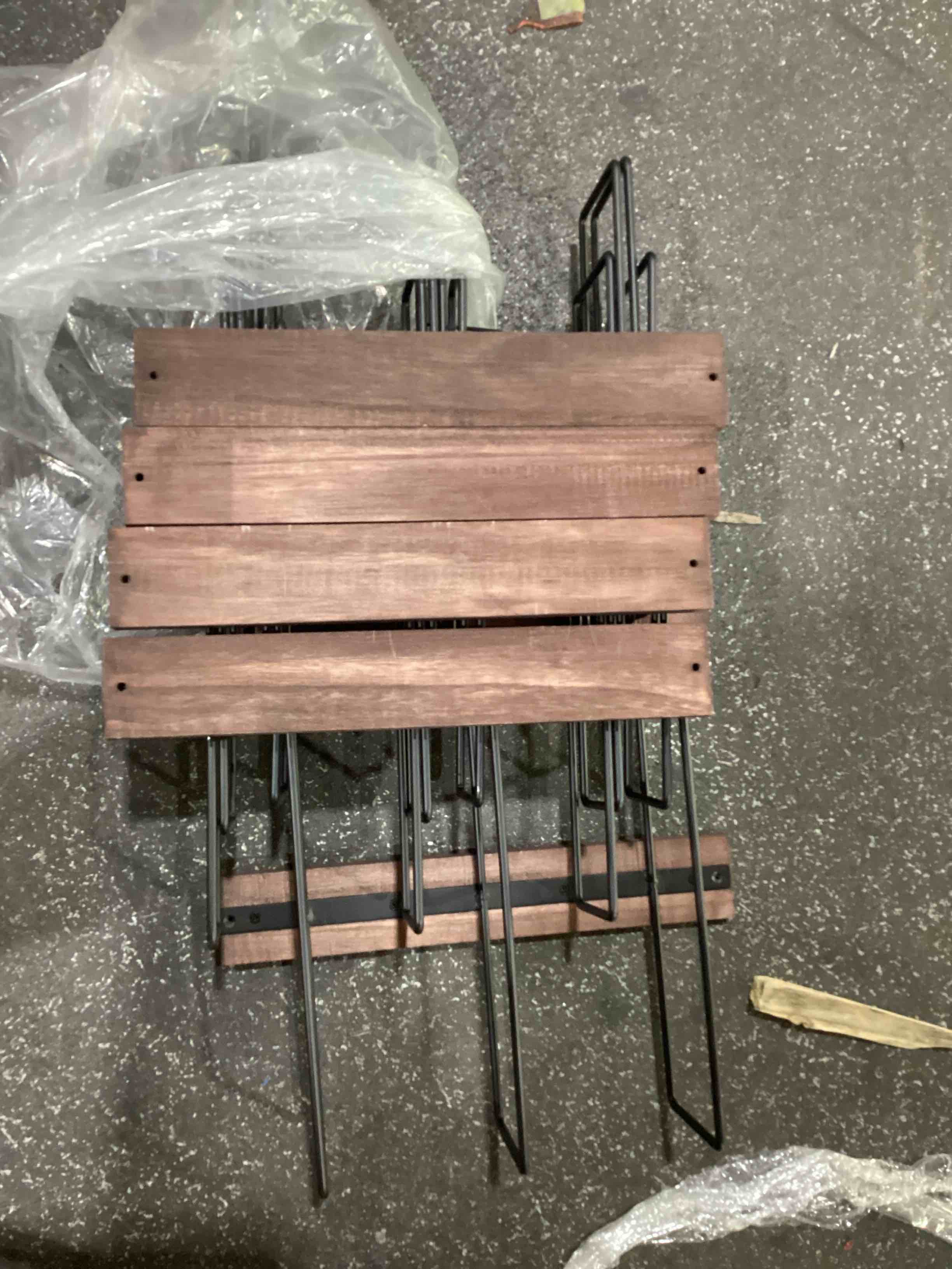 Condition photo showing As Is for missing hardware ** b4life wall-mounted wine rack, 12 bottles wood & metal storage | for frequent entertainer, social drinker's essential, handles dinner parties, ready for christmas and thanksgiving feasts