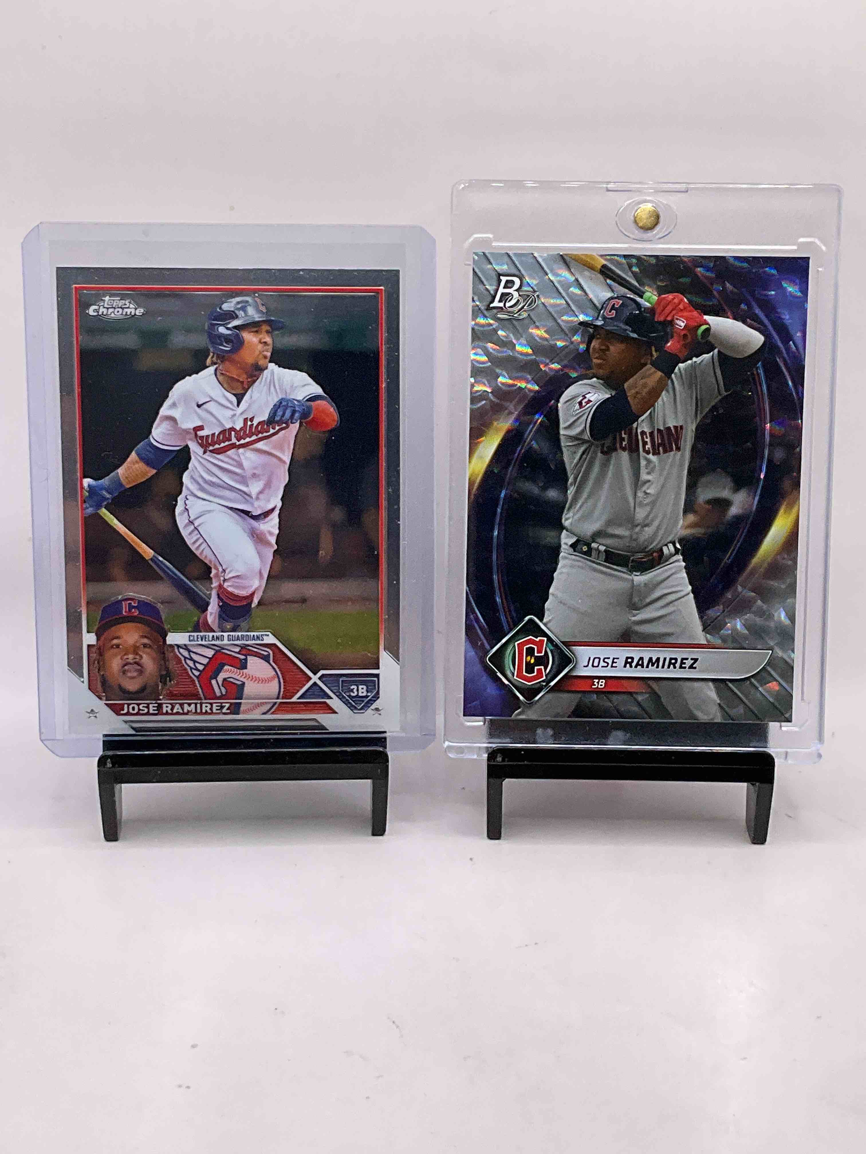 Guardians! Jose Ramirez Topps Chrome Card, Bowman Swirl Card, Stars Of The MLB Card, Bowman Chrome Card, Along With Many Other Guardians Cards! Wow!