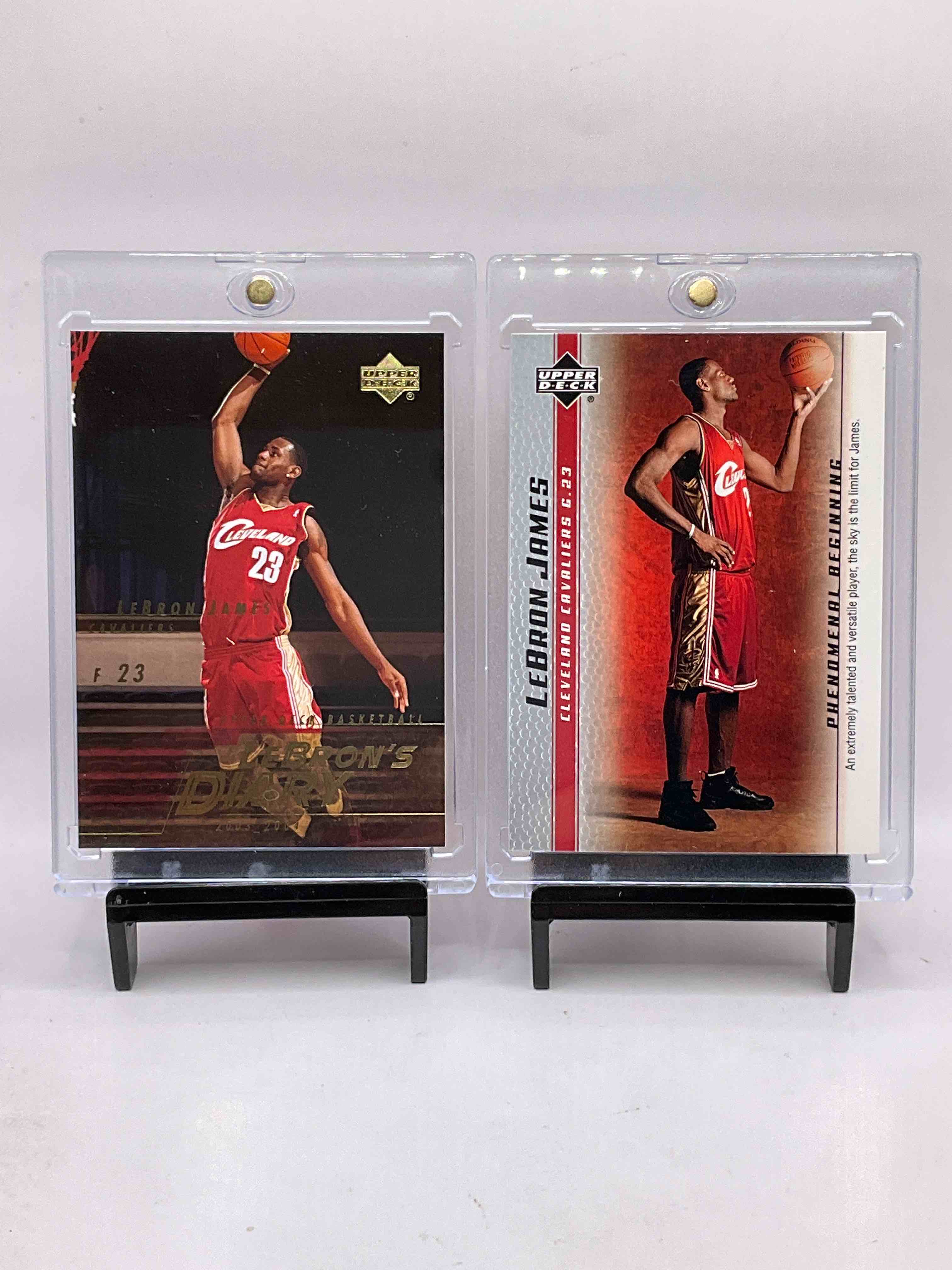 LeBron James Rookies! LeBron’s Diary 2003 Upper Deck Card & Upper Deck Phenomenal Beginnings Card, Paired With Two More Upper Deck & Topps LeBron James Cards! Insane 4 Card Lot!