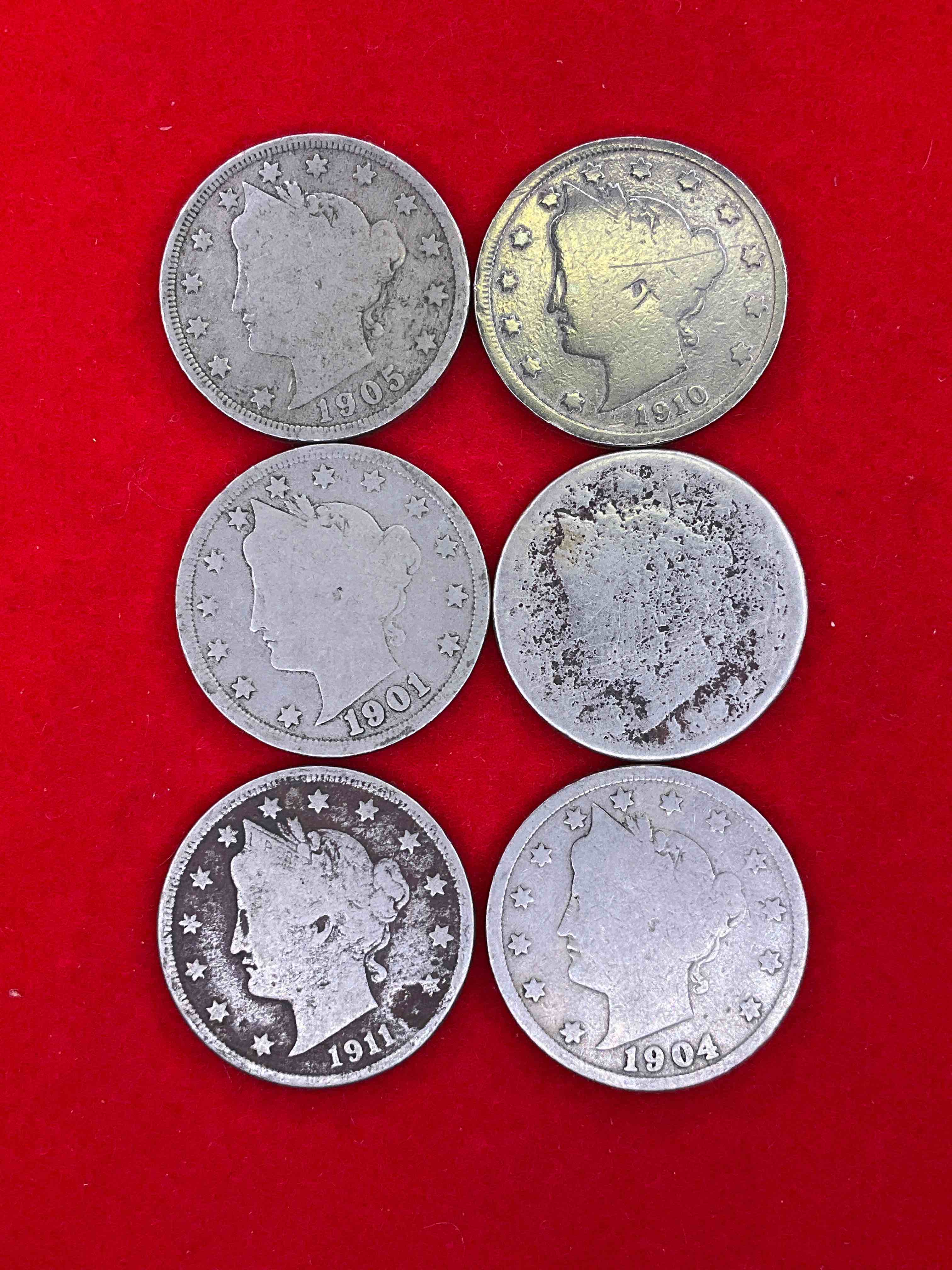 Antique U.S. Liberty Head "V Nickels," Minted From 1883 To 1913, Date On! Own A Piece Of History Great For Coin Collectors! Liberty Head V Nickels Were Minted Up Until 1913 & Were The Style Of Nickels Before Buffalo Nickels. Own Some Cool Pieces Of History! Rare To See These Coins With The "Date On" In Circulated Condition!