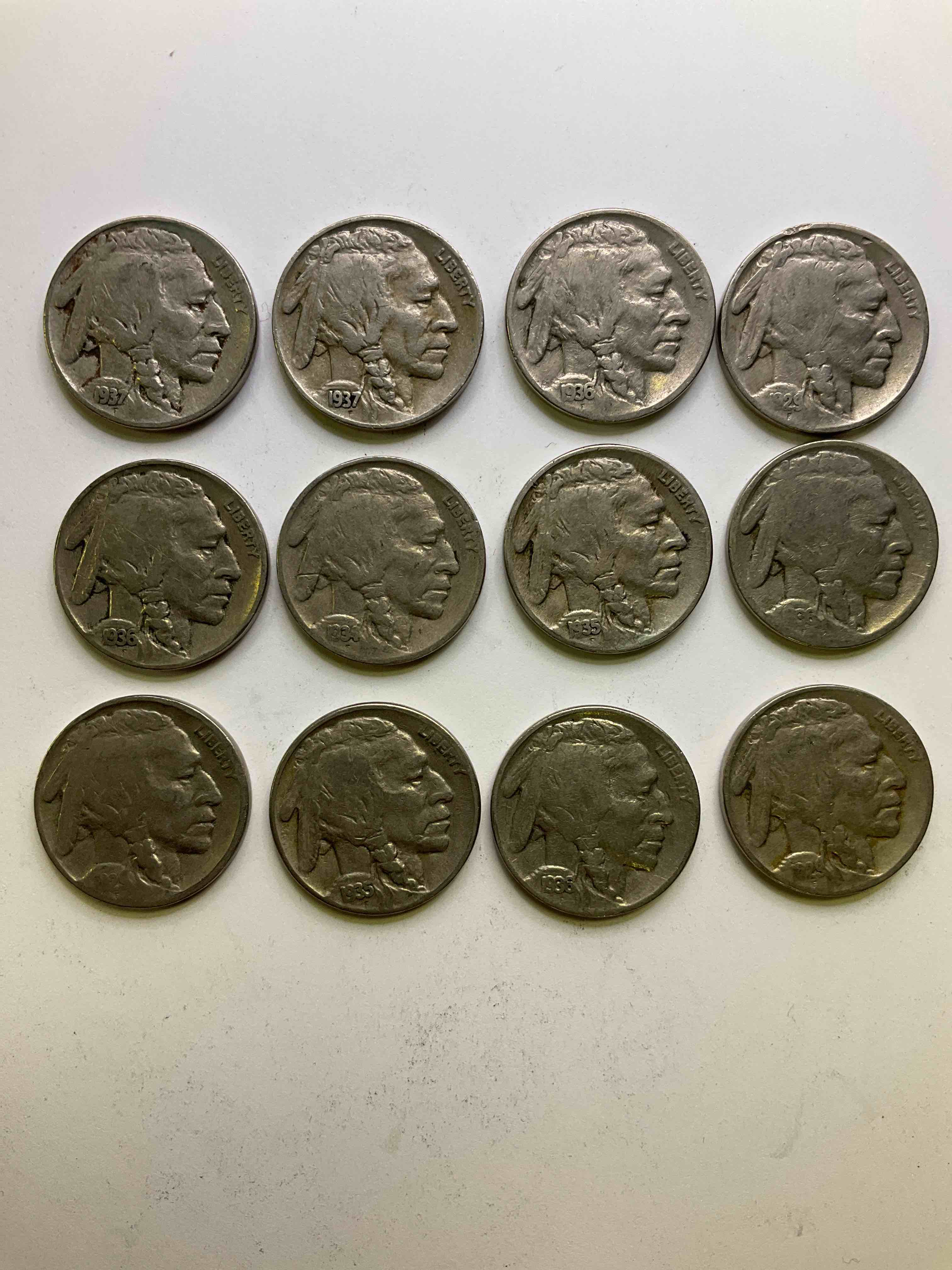 Historic Buffalo Nickels! Indian Head Buffalo Nickels Were Minted From 1913 To 1938 & Have Become A Favorite For Coin Collectors Around The World! Own Pieces Of American History With These Cools Indian Head Buffalo Nickels In Circulated Condition, Many With Visible Dates!