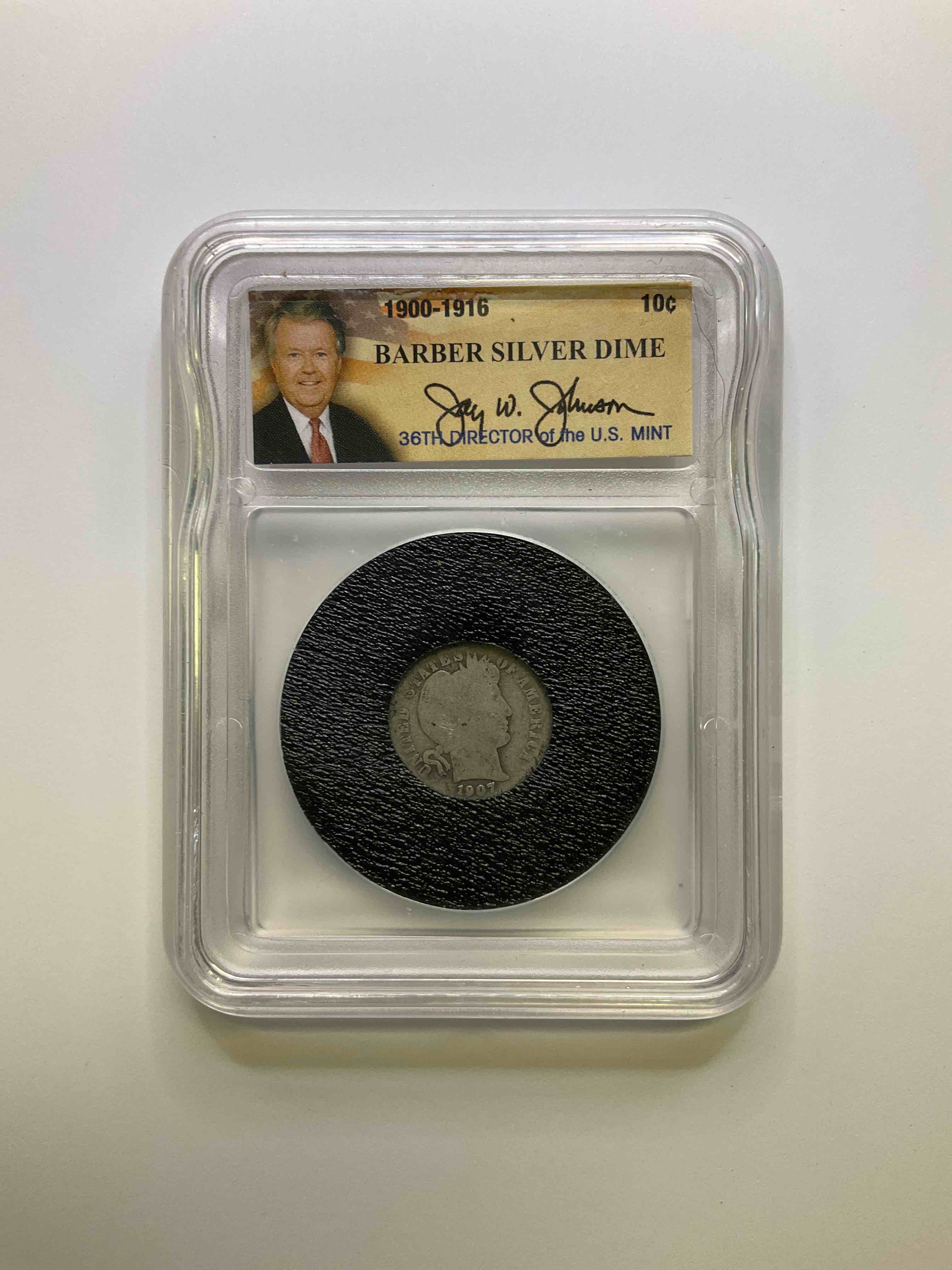 1907 Barber Silver Dime In Beautiful Collector Case! These Fine Silver Dimes Were Minted From 1892-1916, With This Version Minted From 1900-1916. A Great Piece Of History In A Gorgeous Case. Invest In U.S. Silver & American History!
