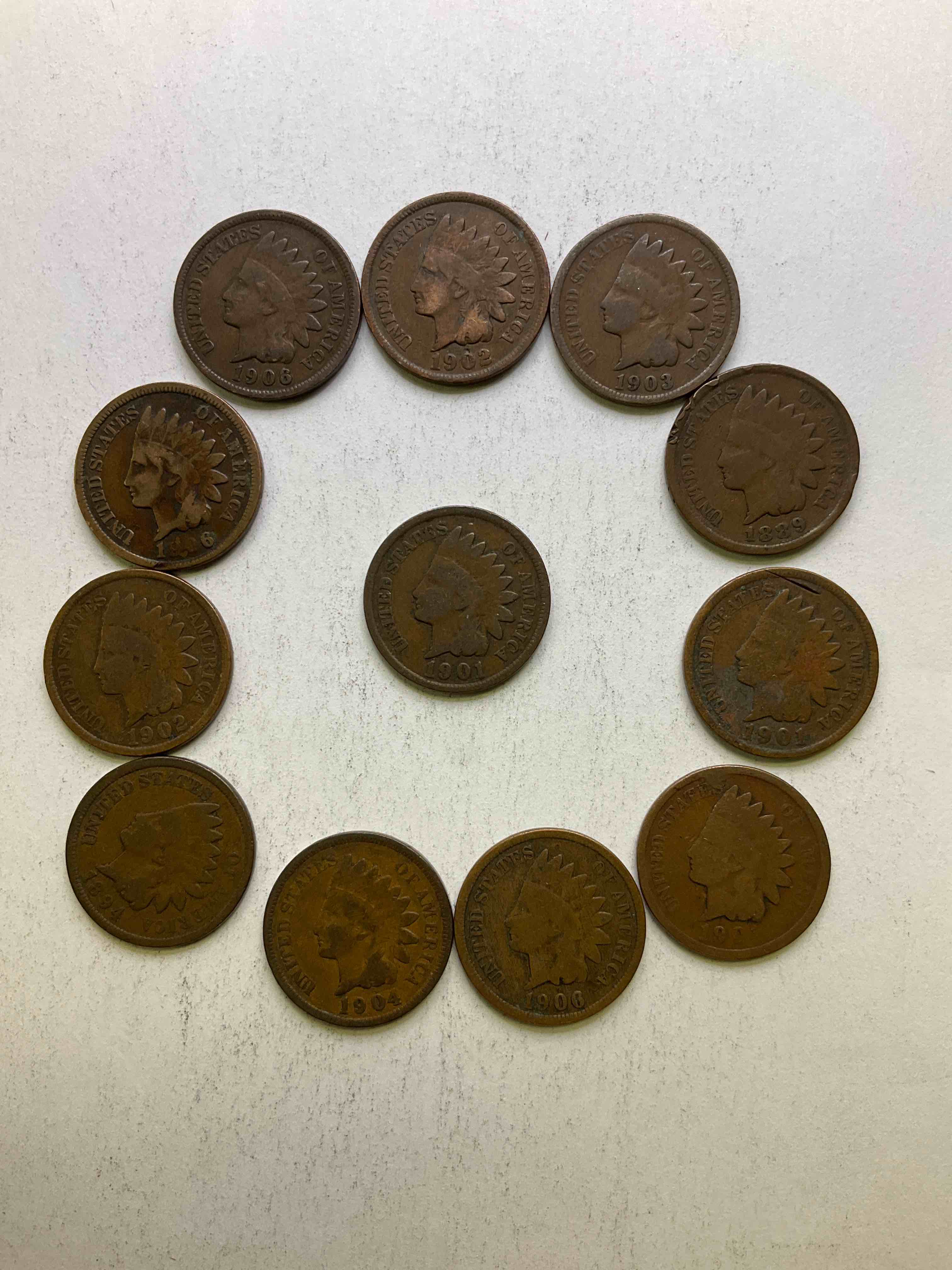 Indian Head Pennies! These Gorgeous U.S. Pennies Were Minted From 1859-1909 & Have Become Serious Collector Items! The "Indian Head" Design Is Actually A Representation Of Lady Liberty Wearing An Indian Headdress. Here Are Beautiful, Well-Kept Examples Representing Many Different Mint Years! Great For Collecting, Investing & Learning History!