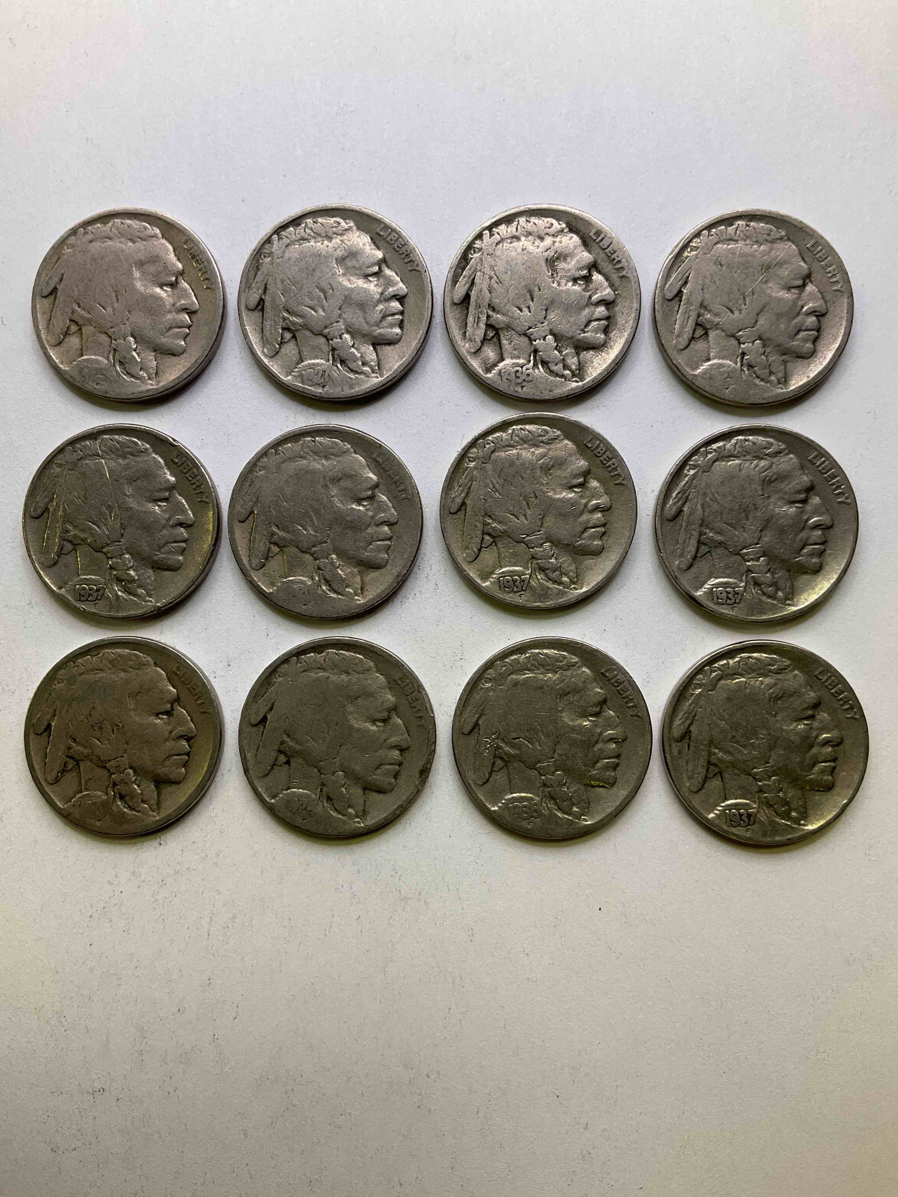 Historic Buffalo Nickels! Indian Head Buffalo Nickels Were Minted From 1913 To 1938 & Have Become A Favorite For Coin Collectors Around The World! Own Pieces Of American History With These Cools Indian Head Buffalo Nickels In Circulated Condition, Many With Visible Dates!
