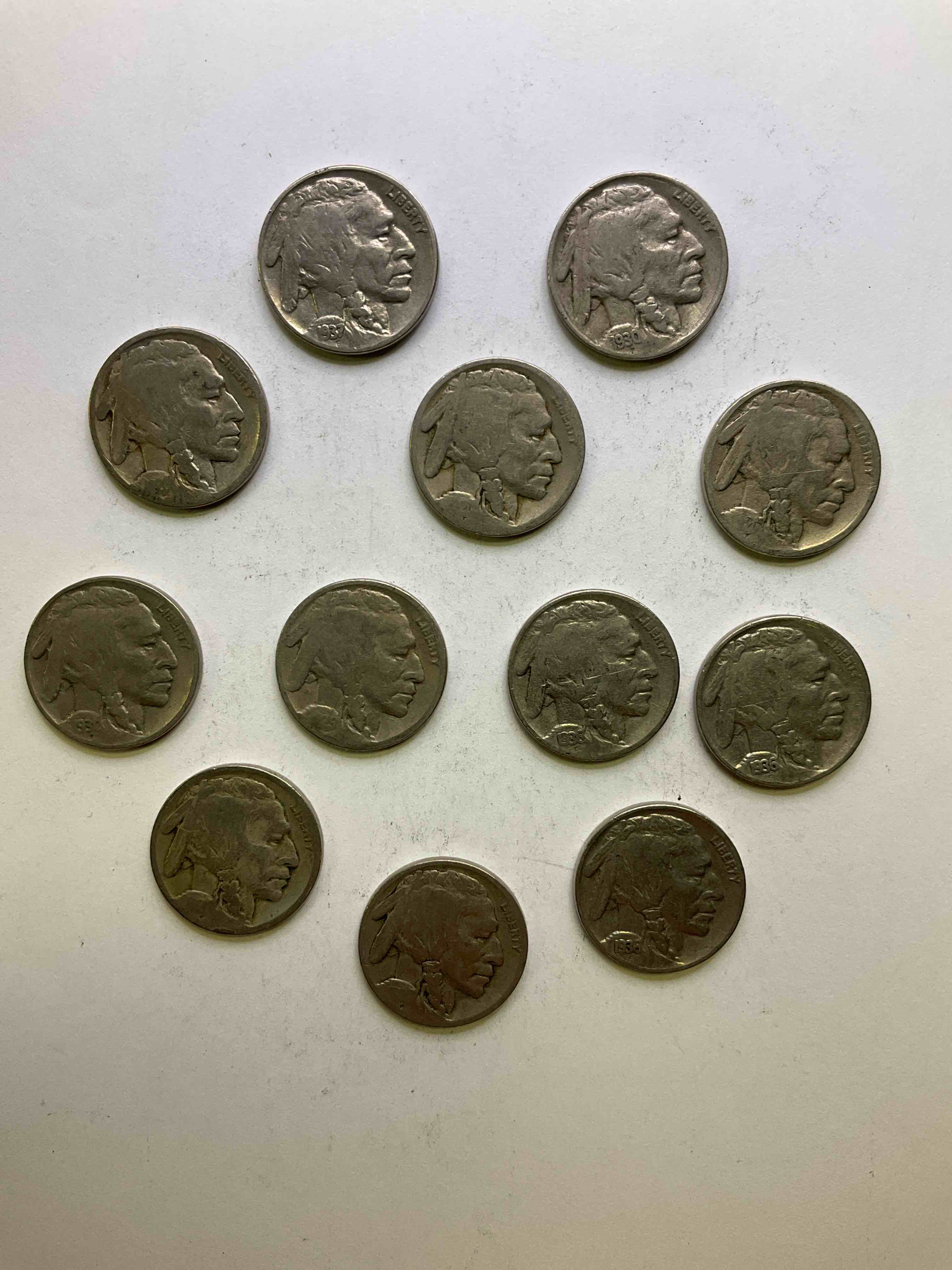 Historic Buffalo Nickels! Indian Head Buffalo Nickels Were Minted From 1913 To 1938 & Have Become A Favorite For Coin Collectors Around The World! Own Pieces Of American History With These Cools Indian Head Buffalo Nickels In Circulated Condition, Many With Visible Dates!