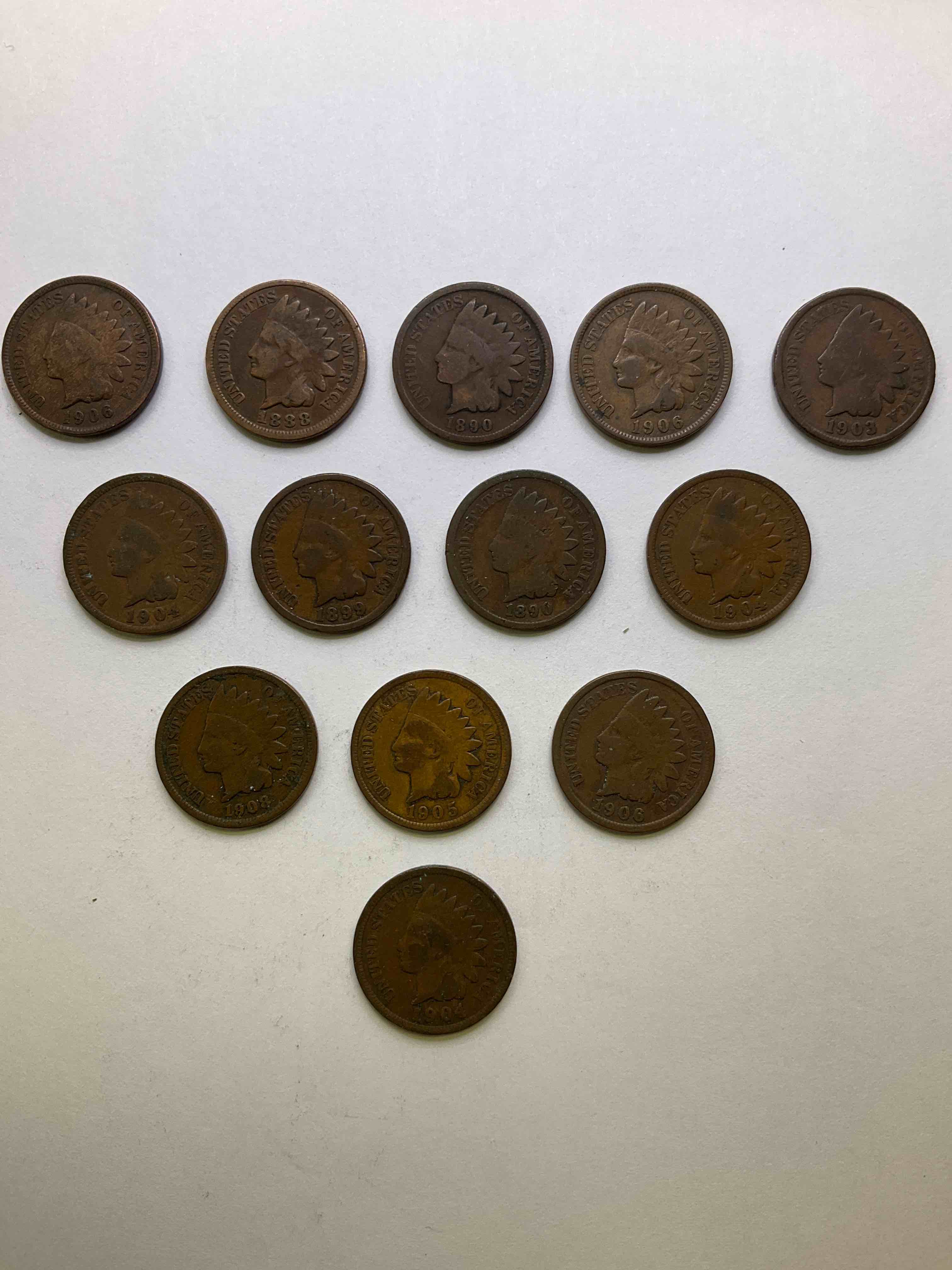 Indian Head Pennies! These Gorgeous U.S. Pennies Were Minted From 1859-1909 & Have Become Serious Collector Items! The "Indian Head" Design Is Actually A Representation Of Lady Liberty Wearing An Indian Headdress. Here Are Beautiful, Well-Kept Examples Representing Many Different Mint Years! Great For Collecting, Investing & Learning History!