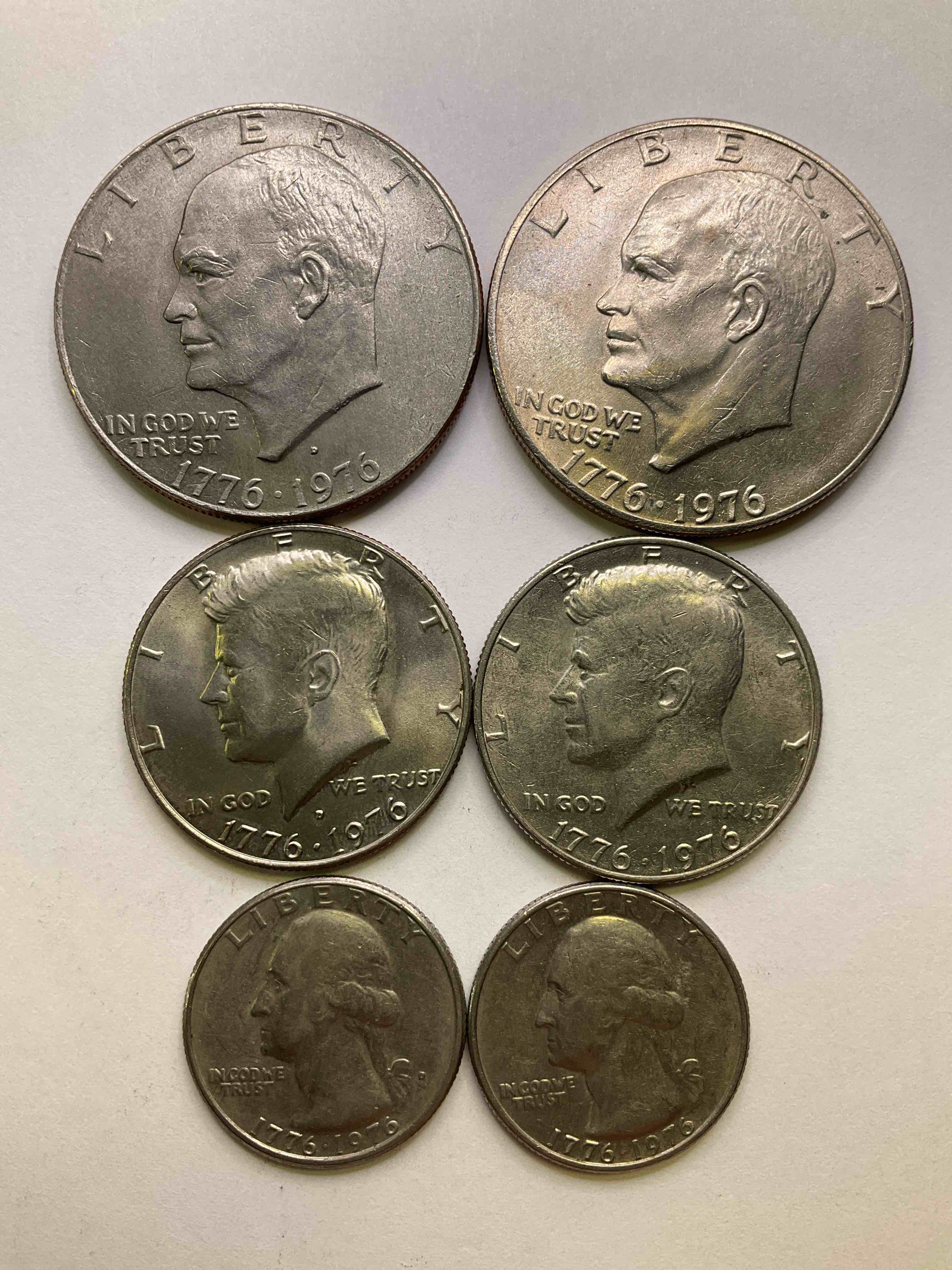 1976 Bicentennial Bliss! In 1976 The U.S. Mint Produced Coins Celebrating The 200 Year Anniversary Of America. Up For Auction Are These Awesome Bicentennial Quarters & Dollar Coins! Dollar Coins Show Great Toning, Highly Desirable For Collectors! Own Pieces Of History & Get Ready For America's 250 Year Anniversary Coming Soon!